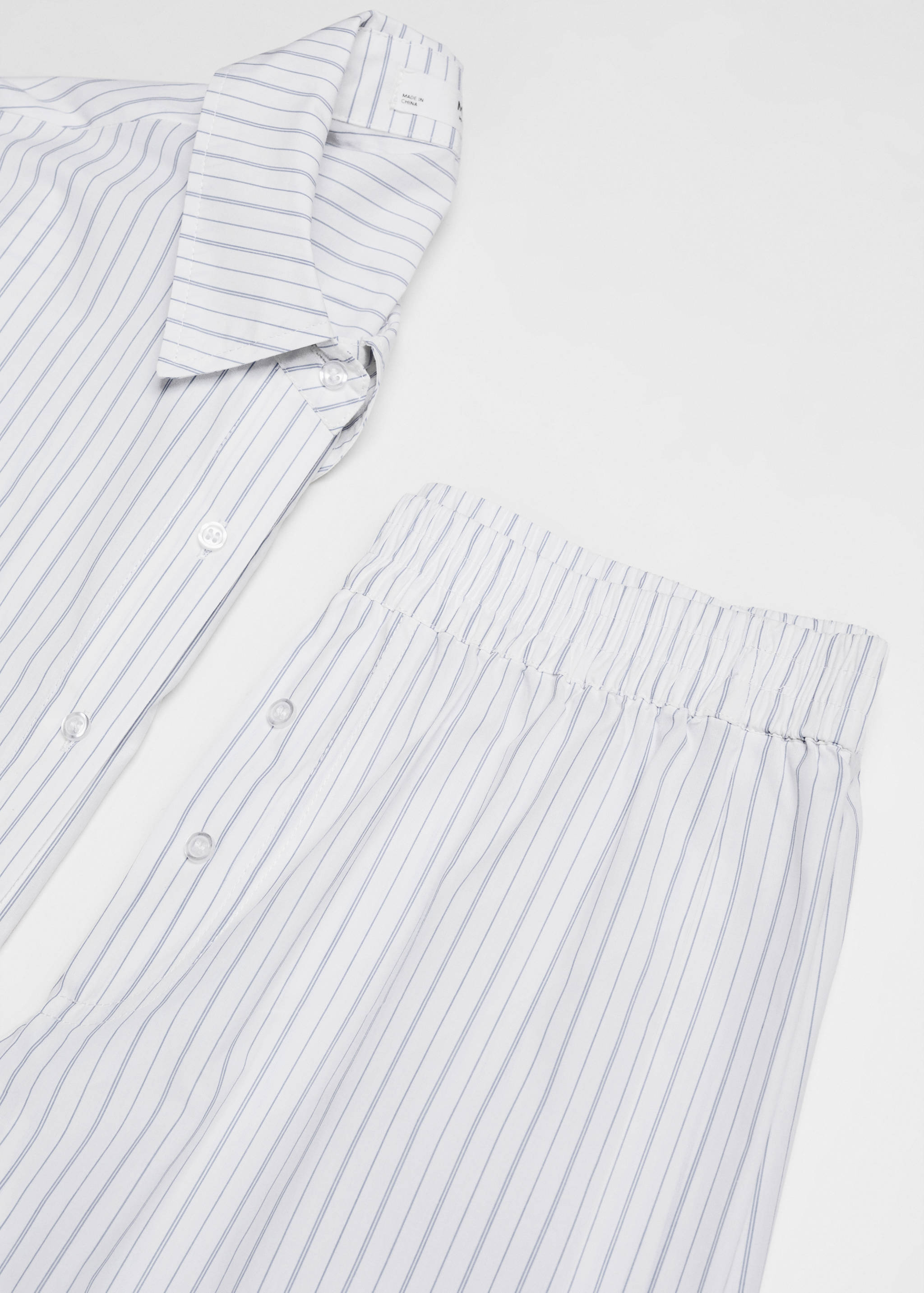 Two-piece striped cotton pyjamas - Details of the article 8