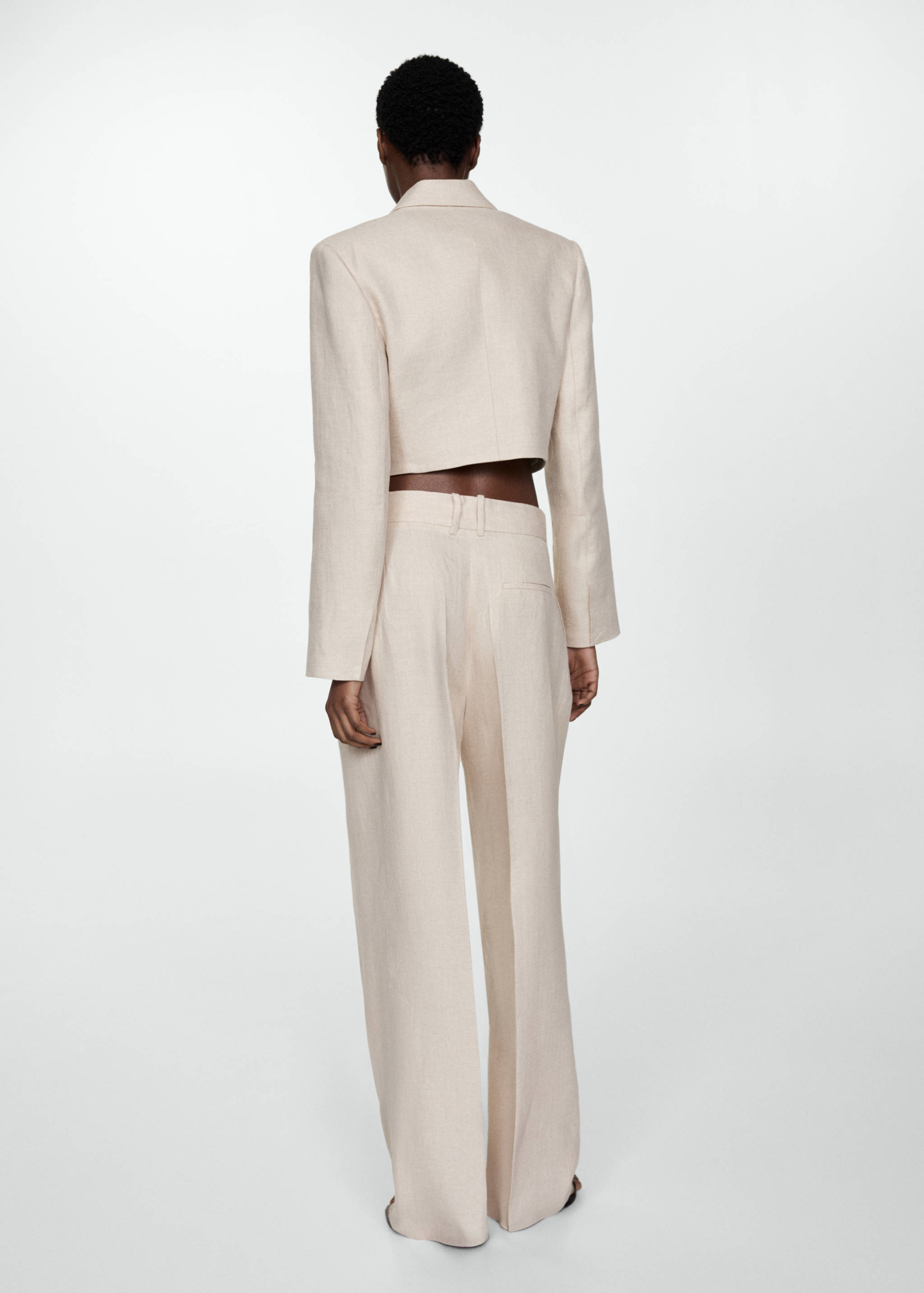 100% linen pants with pleats - Reverse of the article