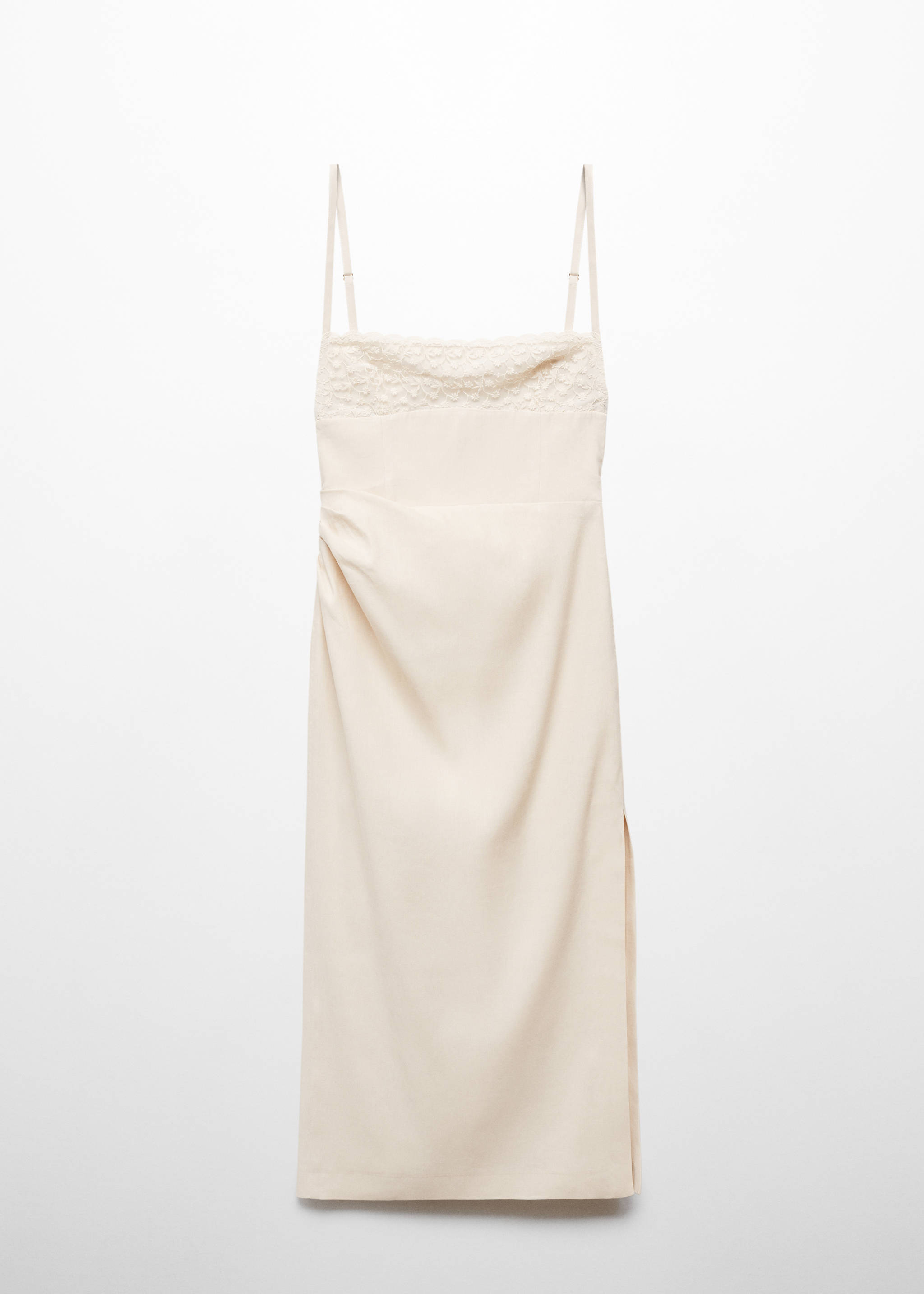 Linen dress with embroidered detail - Article without model