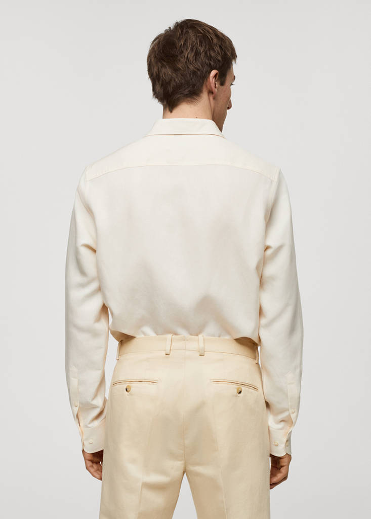 Slim-fit Tencel linen shirt — Beige