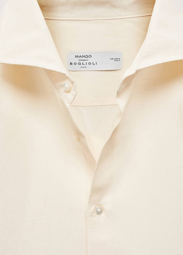 Slim-fit Tencel linen shirt — Beige