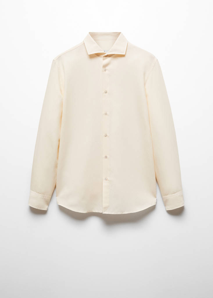 Slim-fit Tencel linen shirt — Beige
