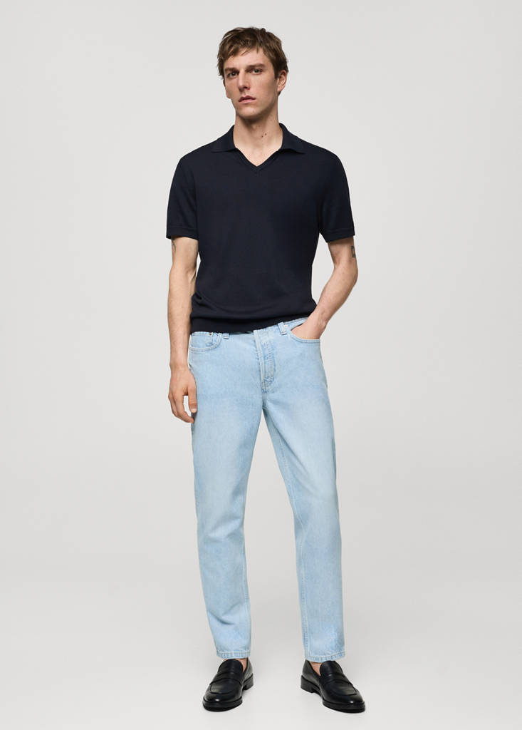 Regular-fit BERTO® Tencel™ cotton jeans — Light Blue