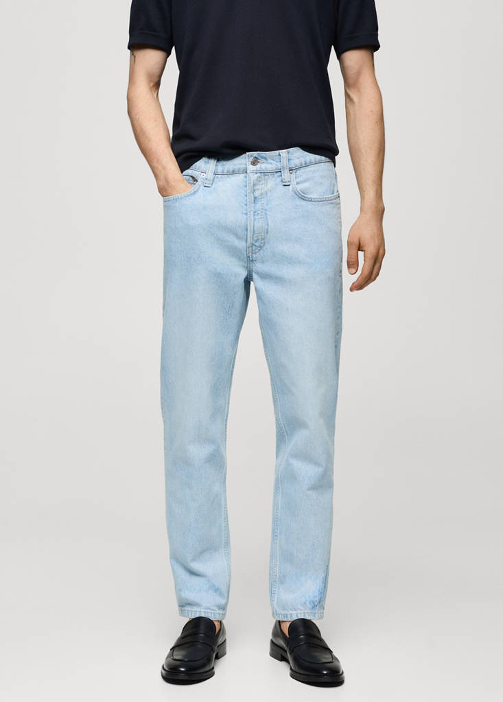 Regular-fit BERTO® Tencel™ cotton jeans — Light Blue