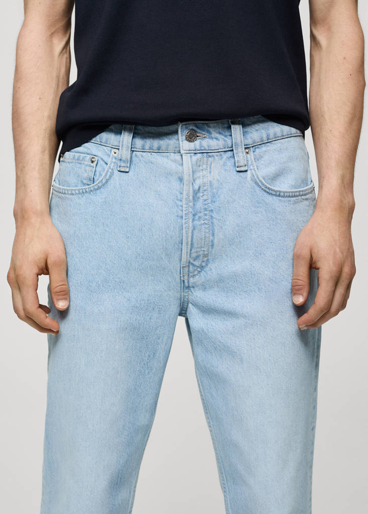 Regular-fit BERTO® Tencel™ cotton jeans — Light Blue