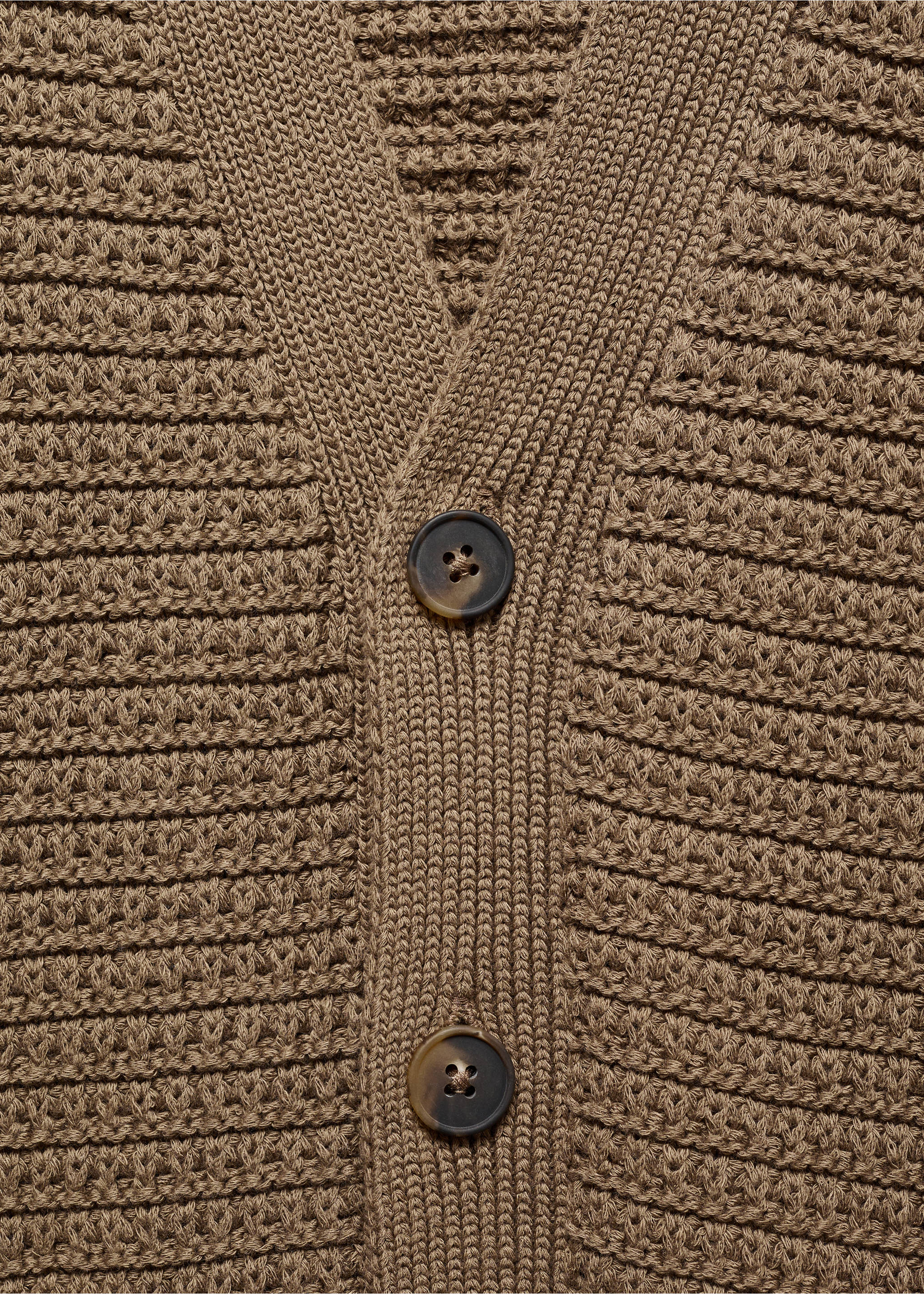 Buttoned knit braided cardigan - Details of the article 8, Medium Green. Ref: 67077912-00.