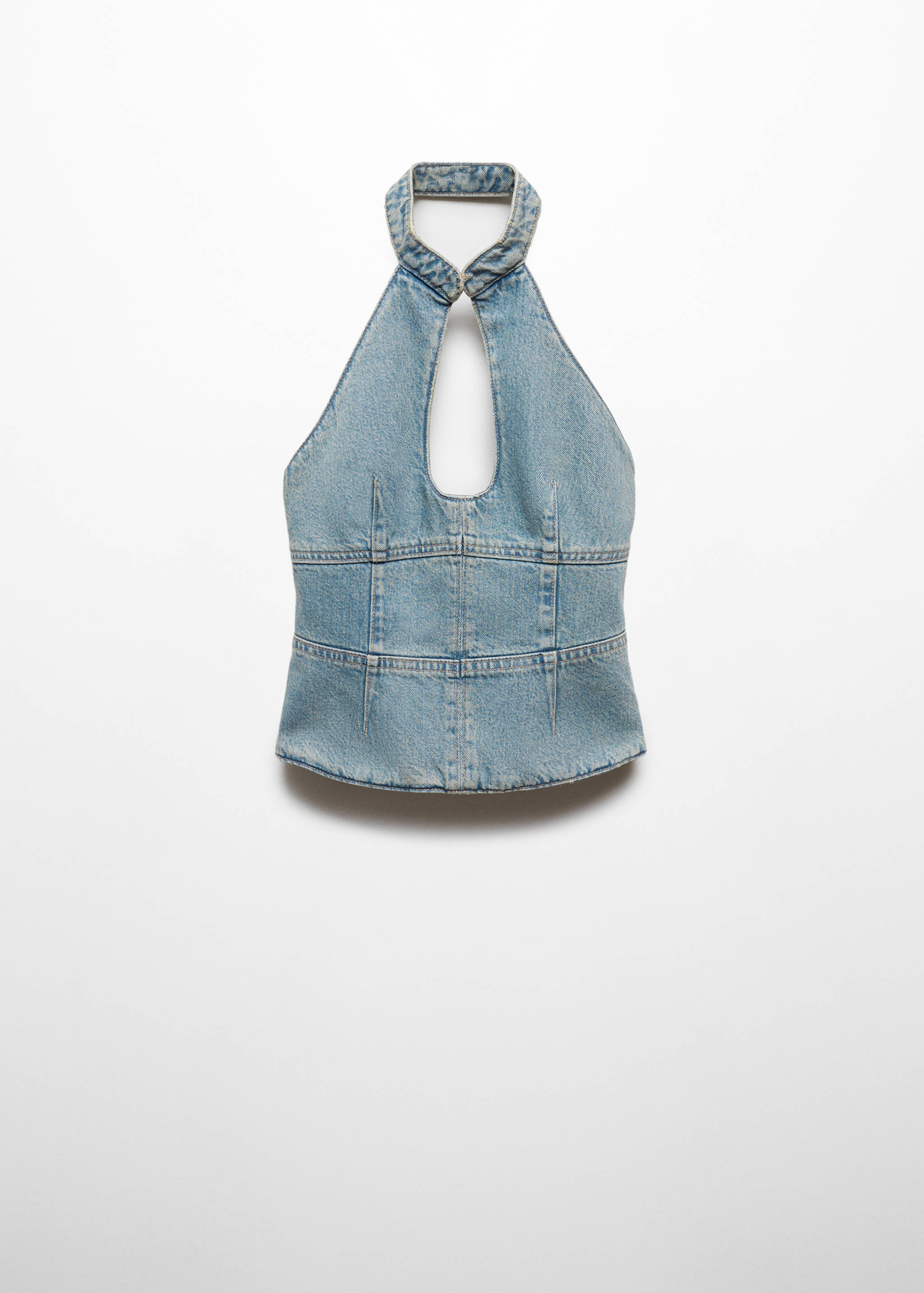 Halter-neck denim top - Article without model