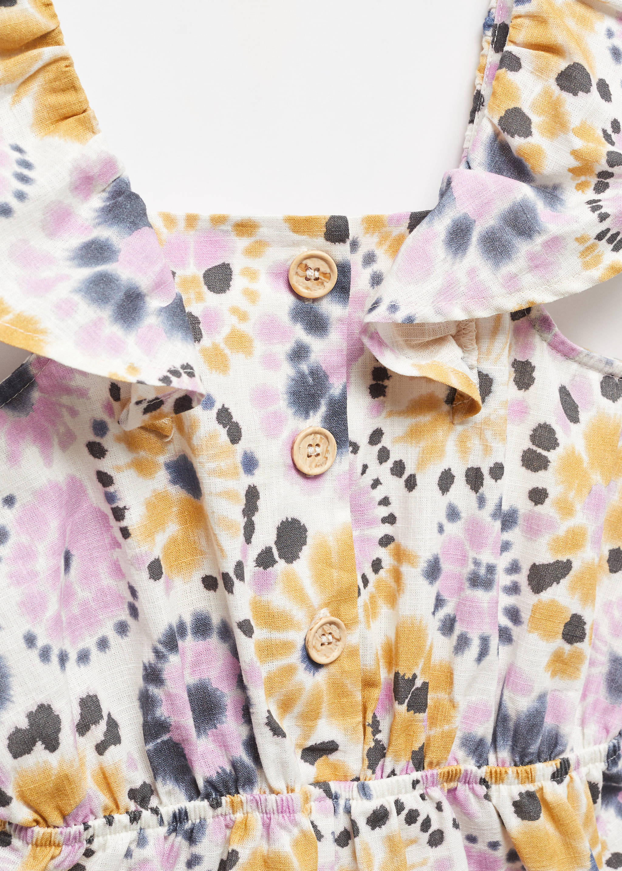 Mono algodón estampado - Detalle del artículo 8, Mostaza. Ref: 67077923-00.