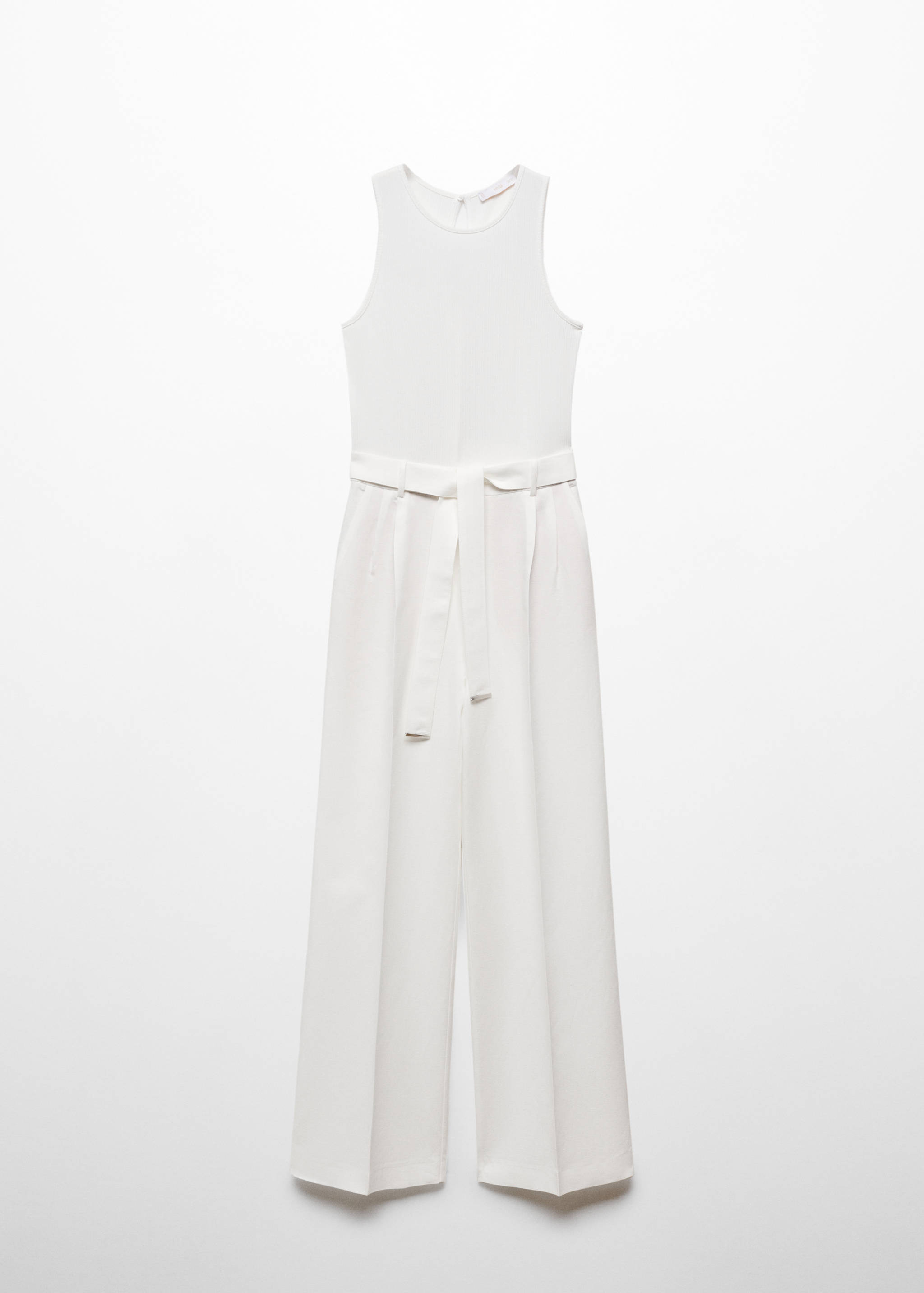 Contrast-linen body jumpsuit - Article without model