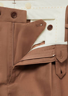 Cotton linen suit bermuda shorts — Burnt Orange 9