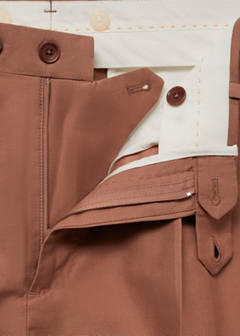 Cotton linen suit bermuda shorts — Burnt Orange 19