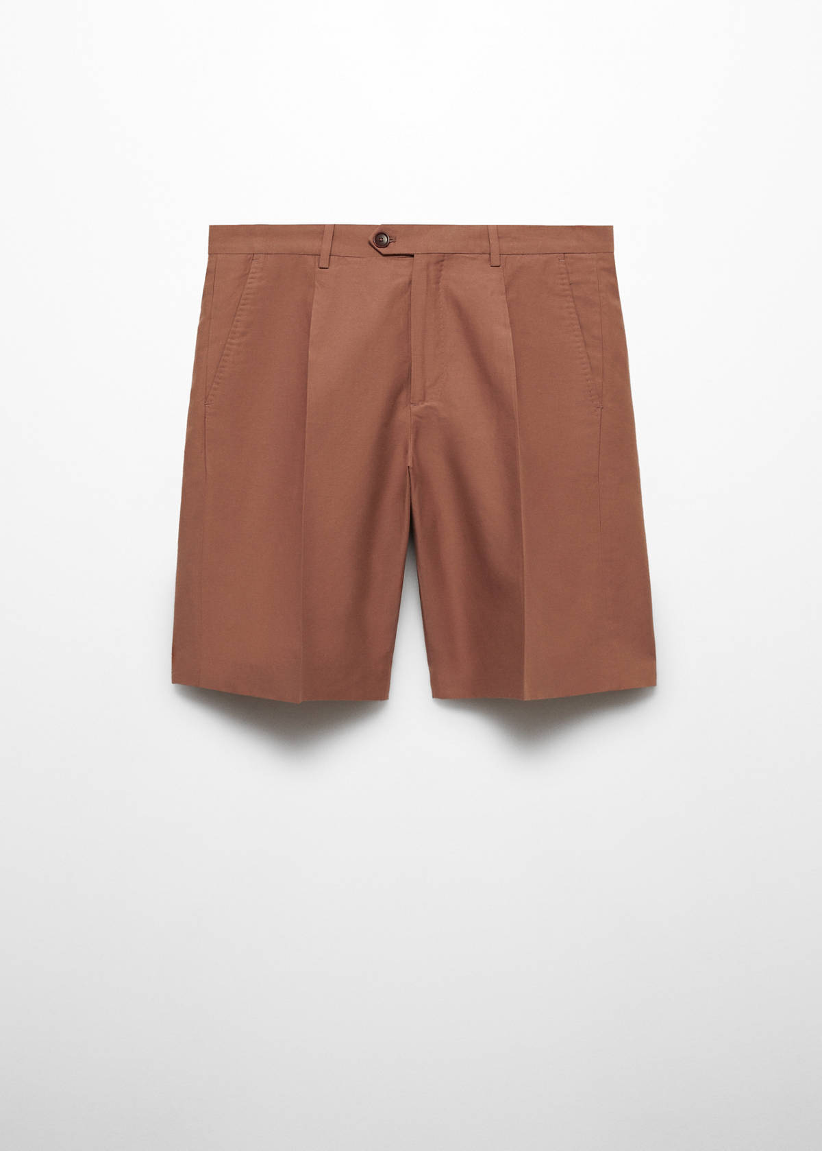 Cotton linen suit bermuda shorts — Burnt Orange