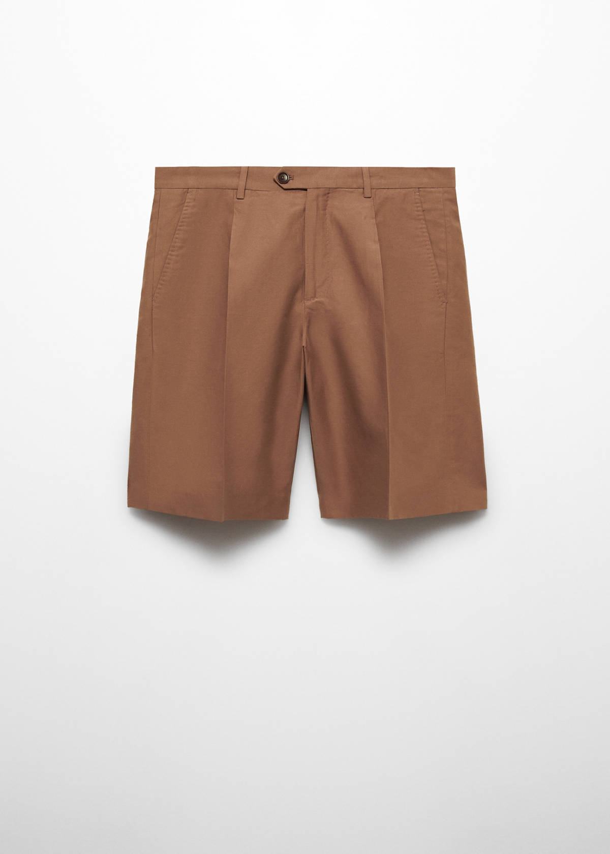 Cotton linen suit bermuda shorts — Burnt Orange