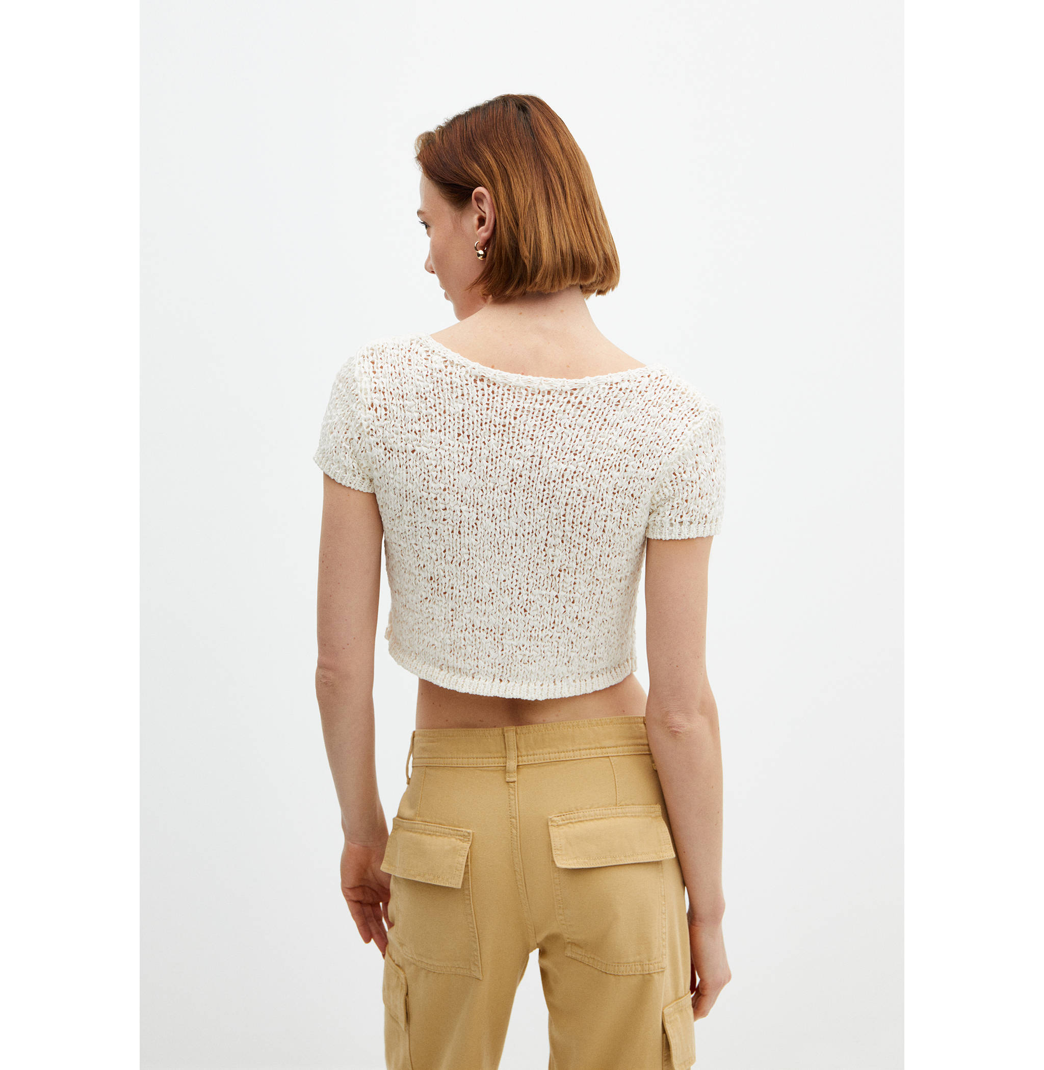 Knitted top with bow closure - Reverse of the article