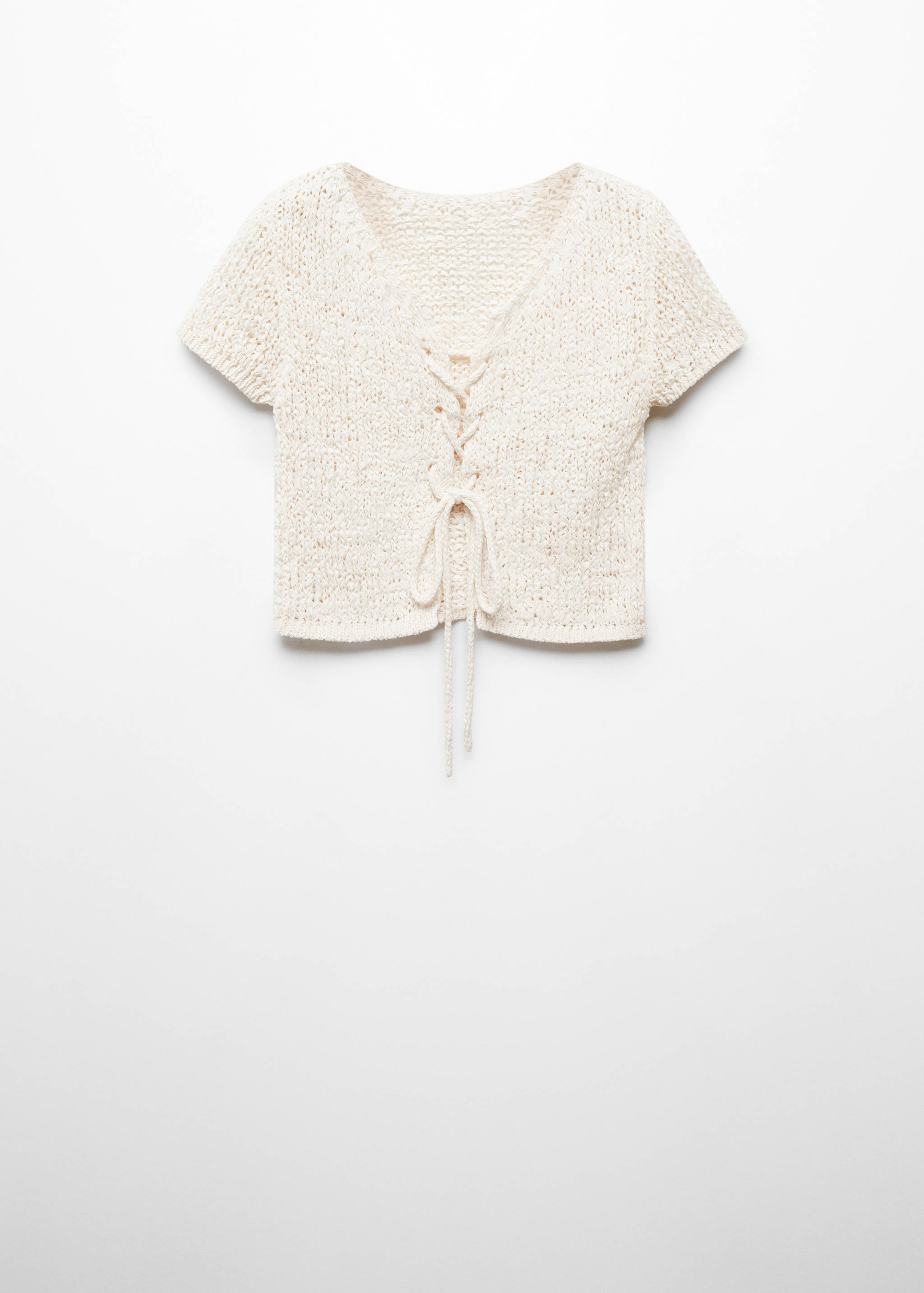 Knitted top with bow closure - Article without model