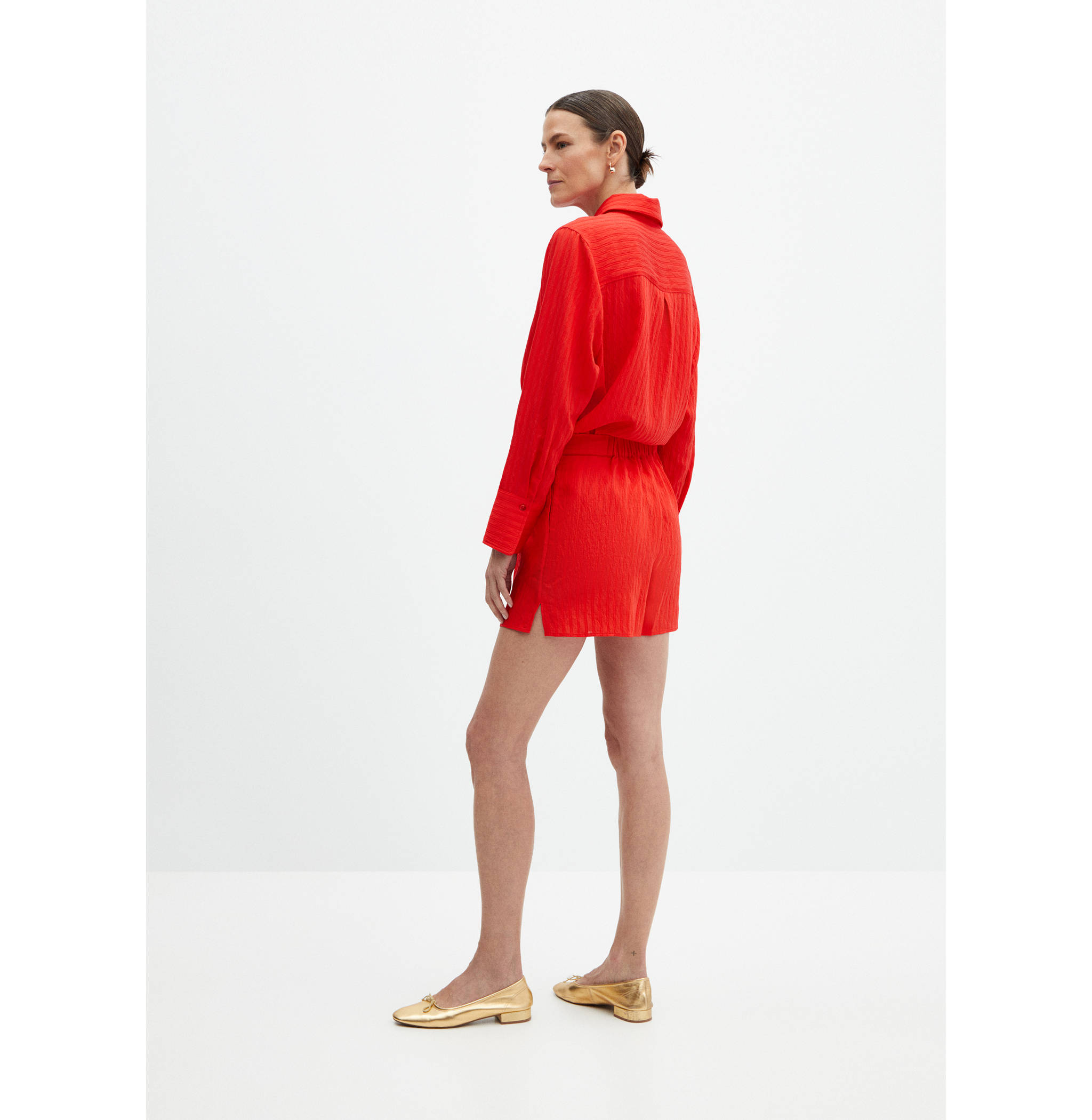 Stripe-printed shorts - Reverse of the article