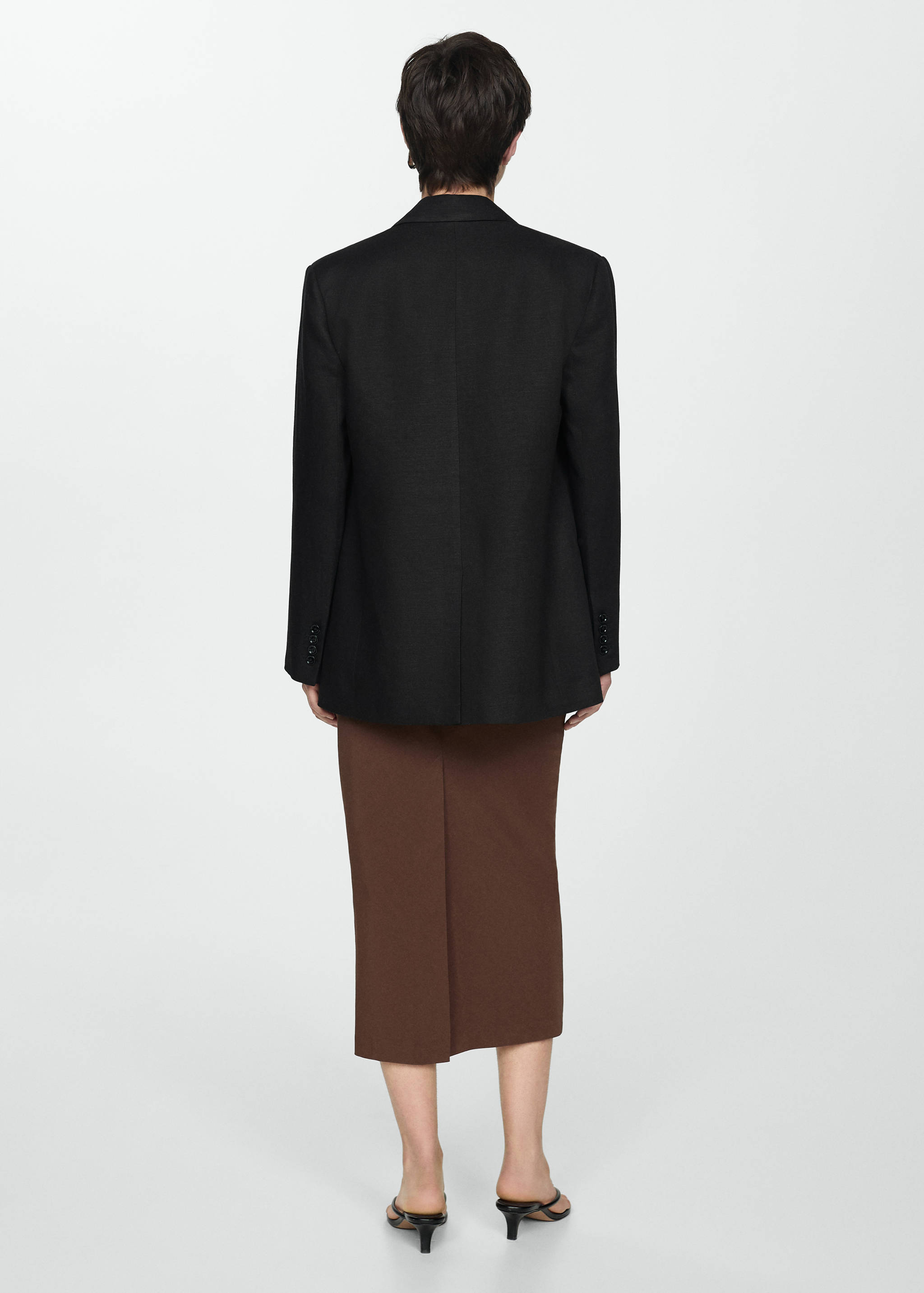 Linen jacket with buttons - Reverse of the article