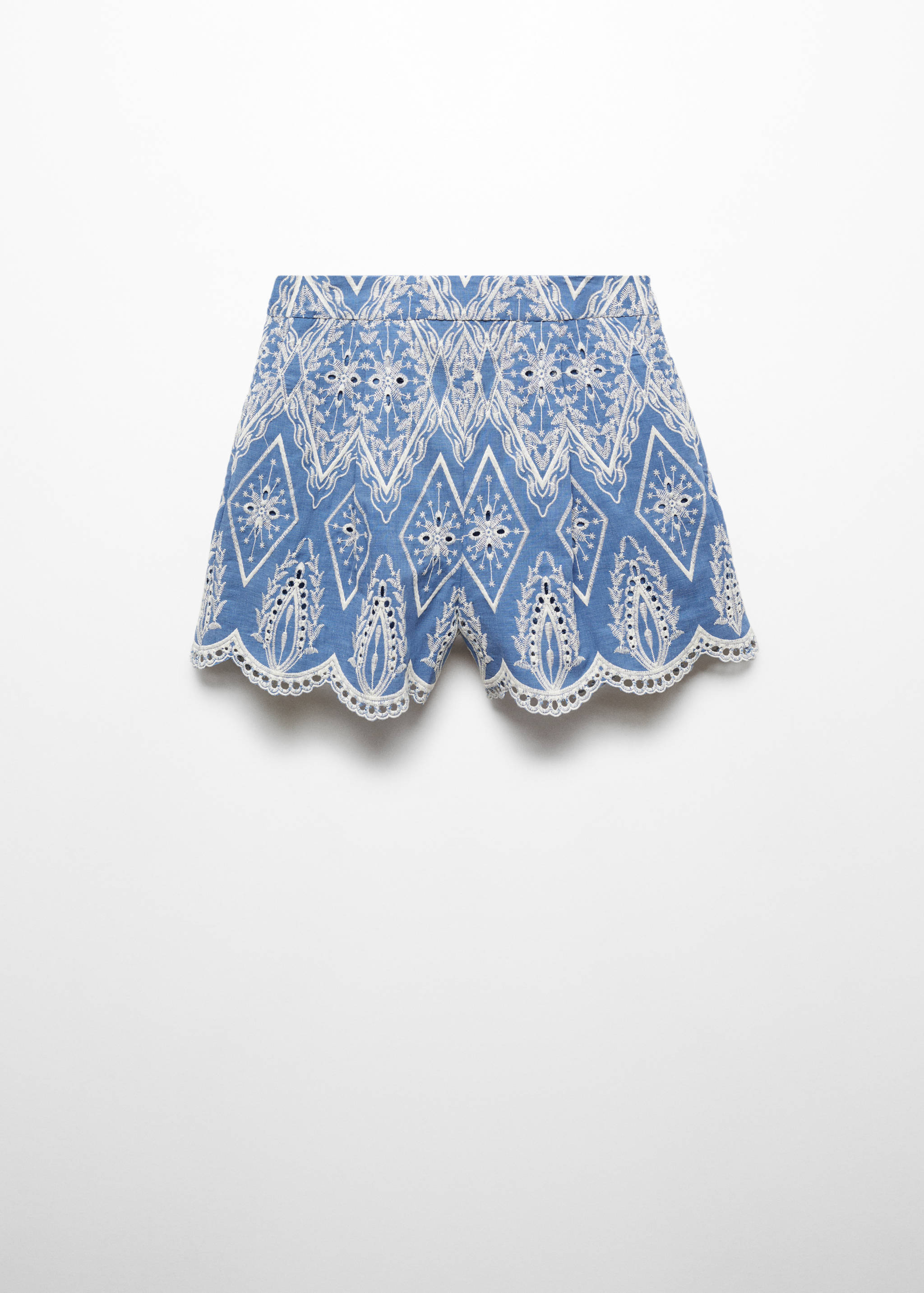 Embroidered shorts with lace accents - Article without model