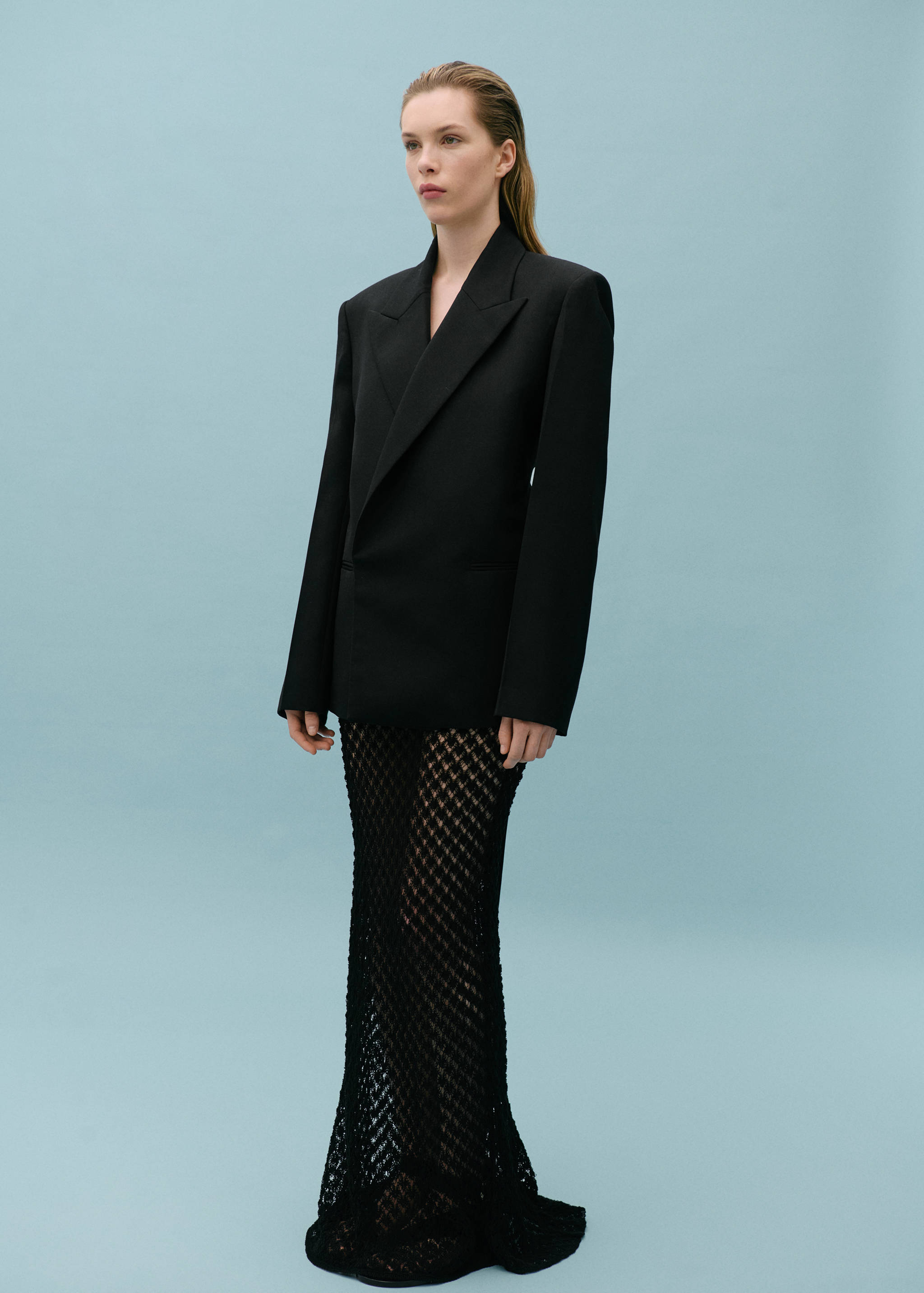 Saia de croché assimétrica - Plano geral