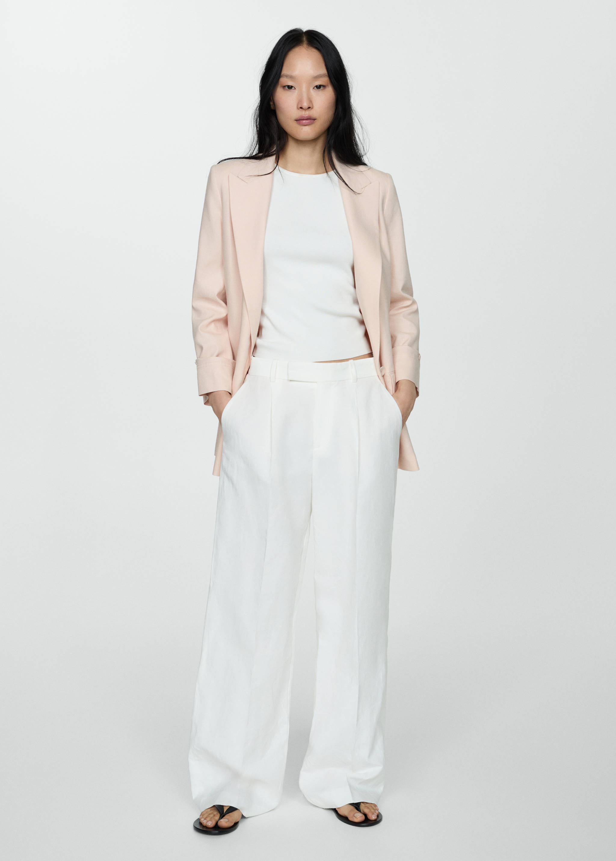 Blazer lin poignets boutonnés - Plan général