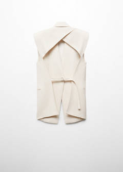 Suit waistcoat with open back — Ecru 4