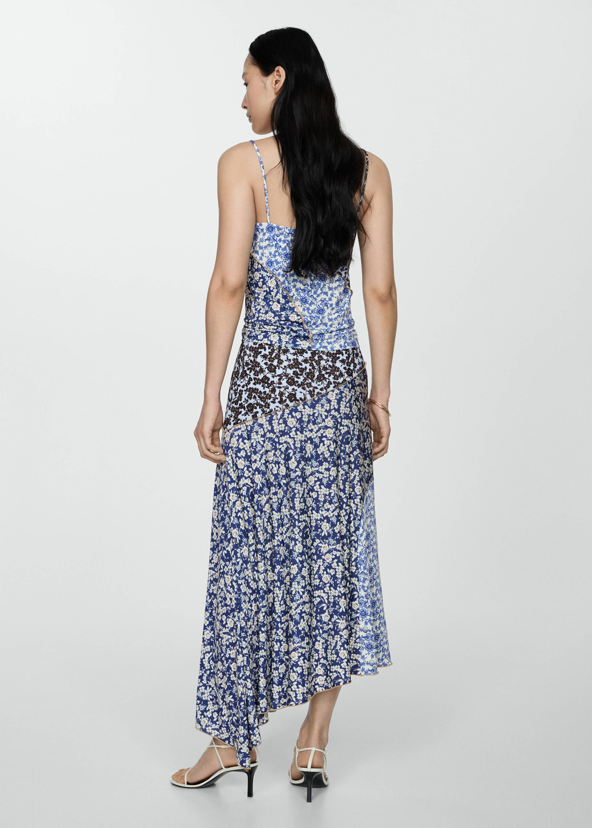 Printed skirt with contrast stitching - Reverse of the article