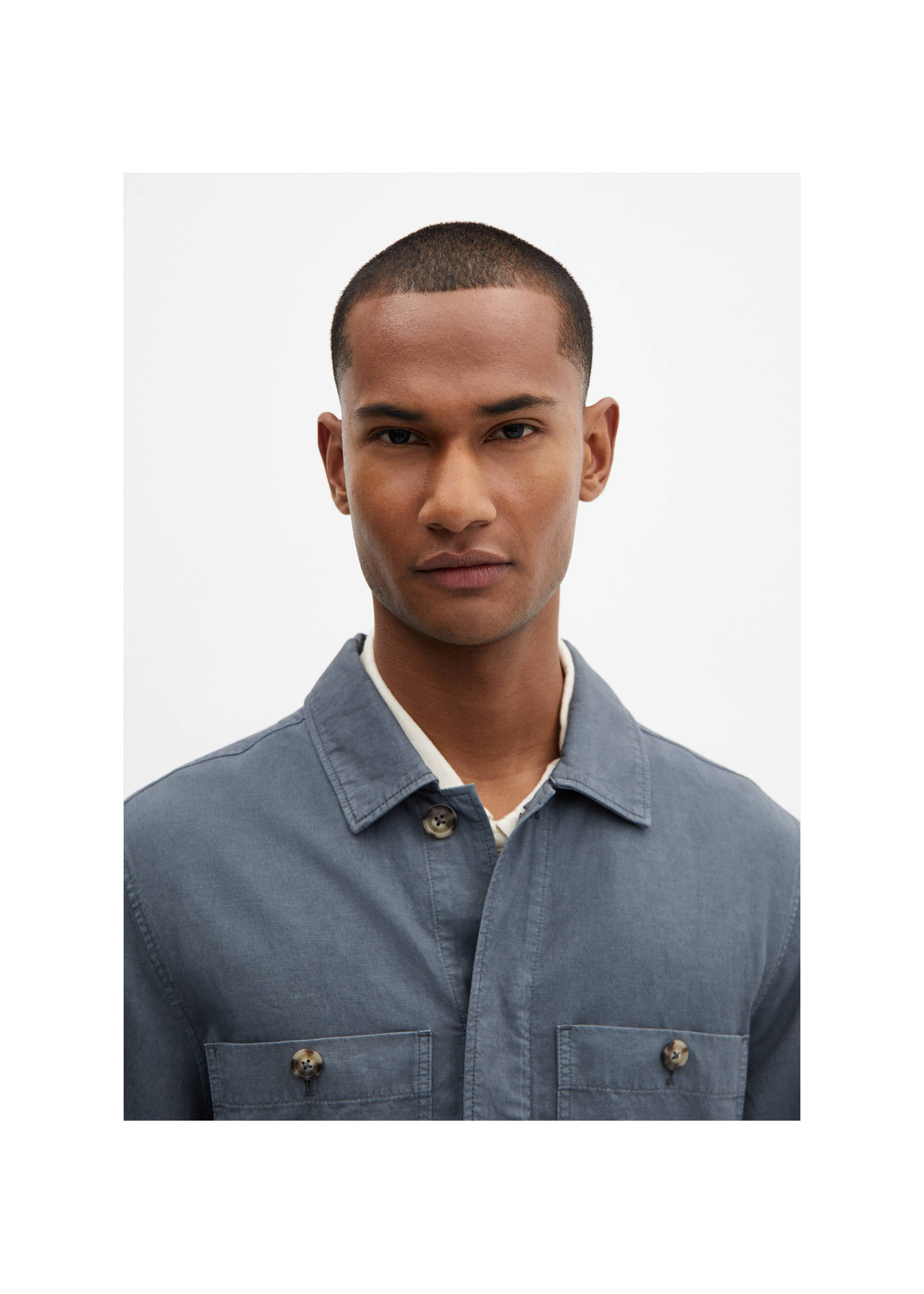 Sobrecamisa slim fit tencel lino - Detalle del artículo 1, Naranja tostado. Ref: 67079220-00.