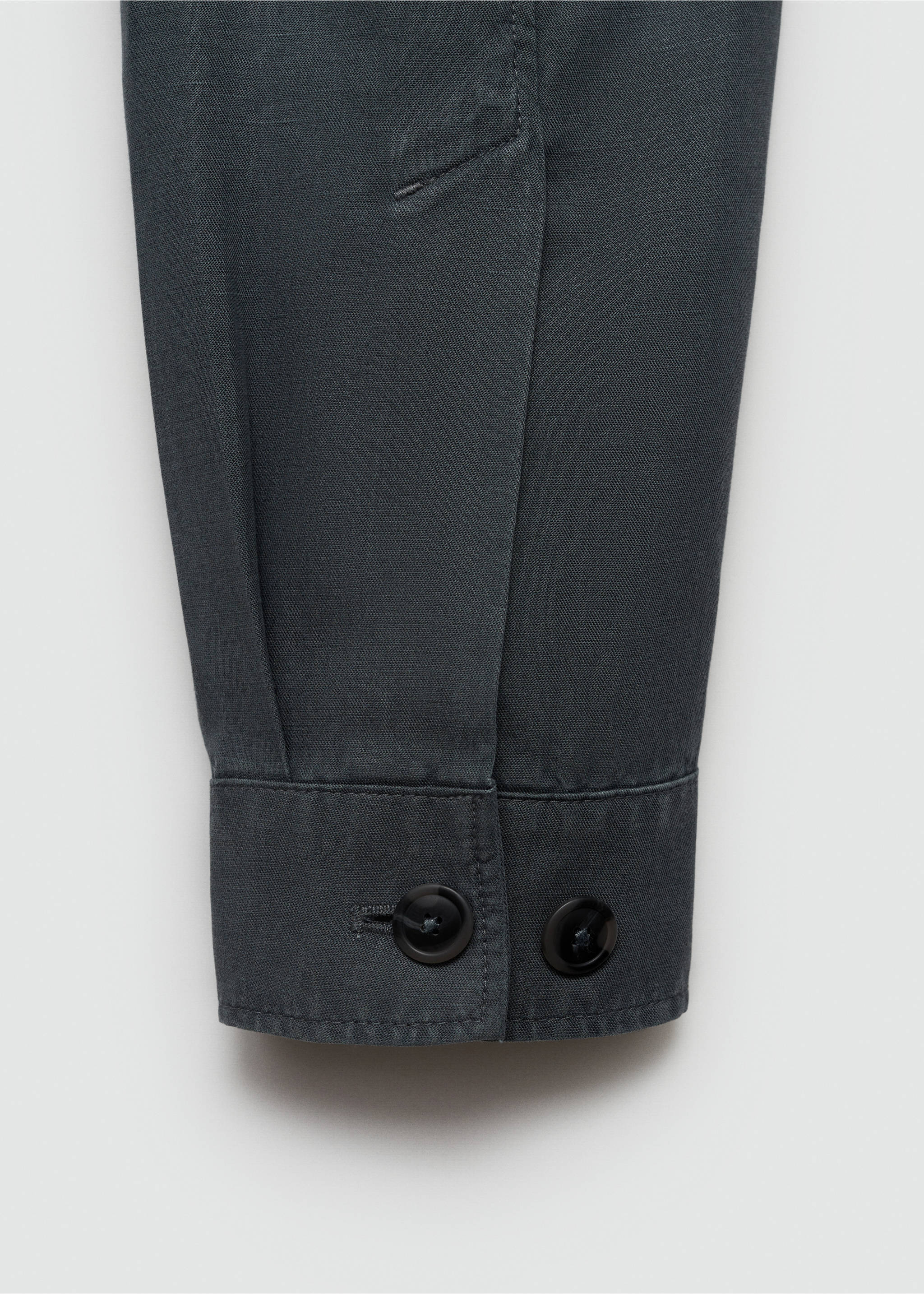 Sobrecamisa slim fit tencel lino - Detalle del artículo 8, Azul indigo. Ref: 67079220-00.