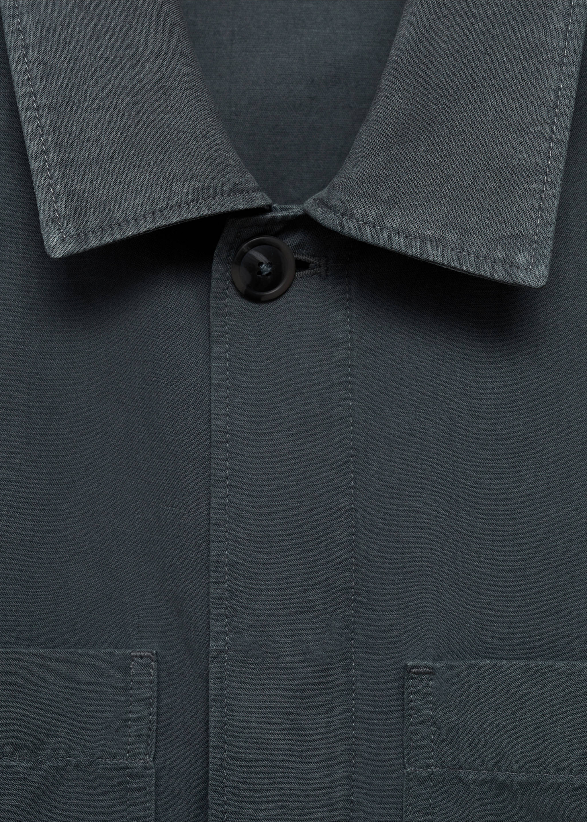 Sobrecamisa slim fit tencel lino - Detalle del artículo 0, Azul indigo. Ref: 67079220-00.
