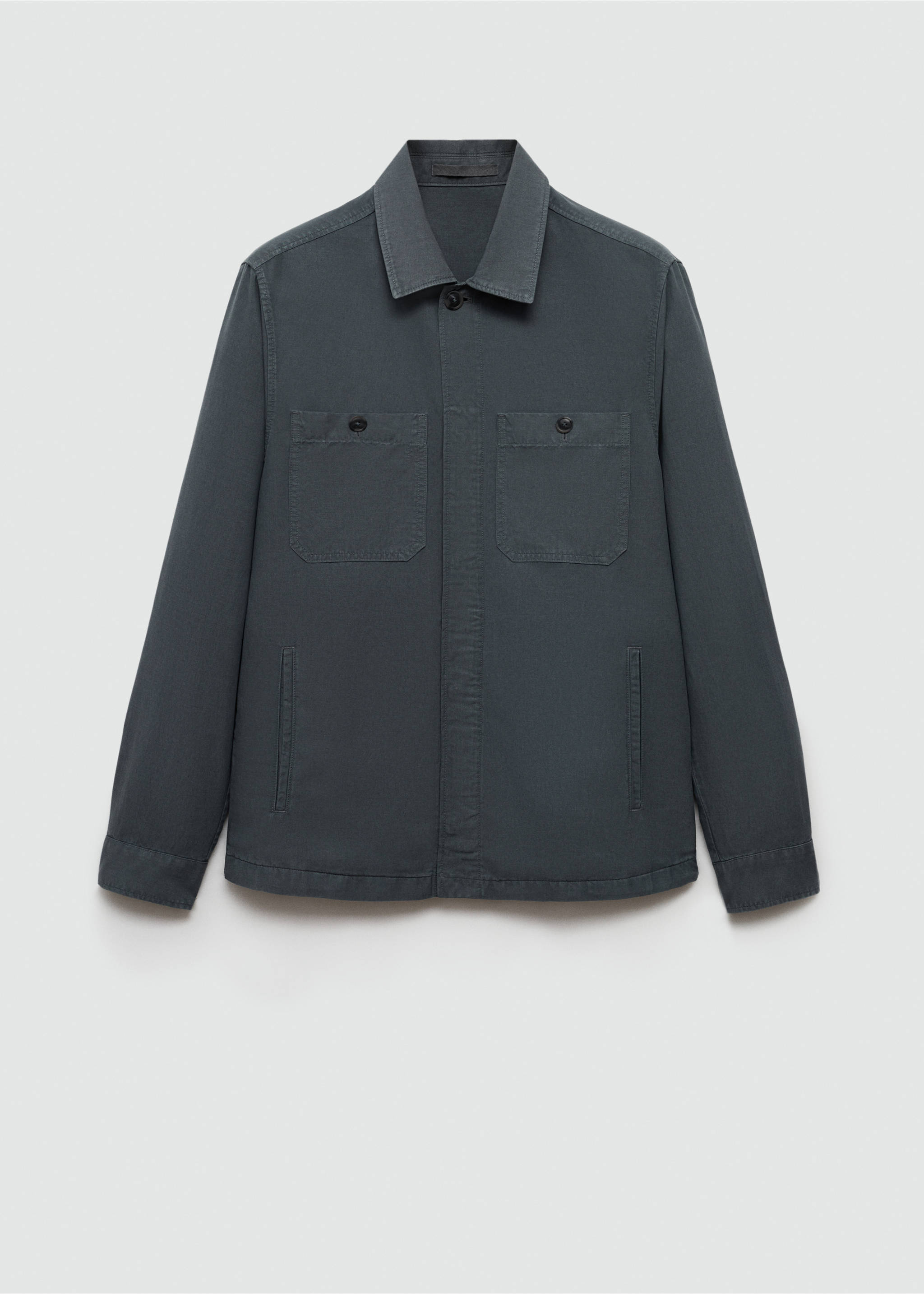 Sobrecamisa slim fit tencel lino - Artículo sin modelo, Azul indigo. Ref: 67079220-00.