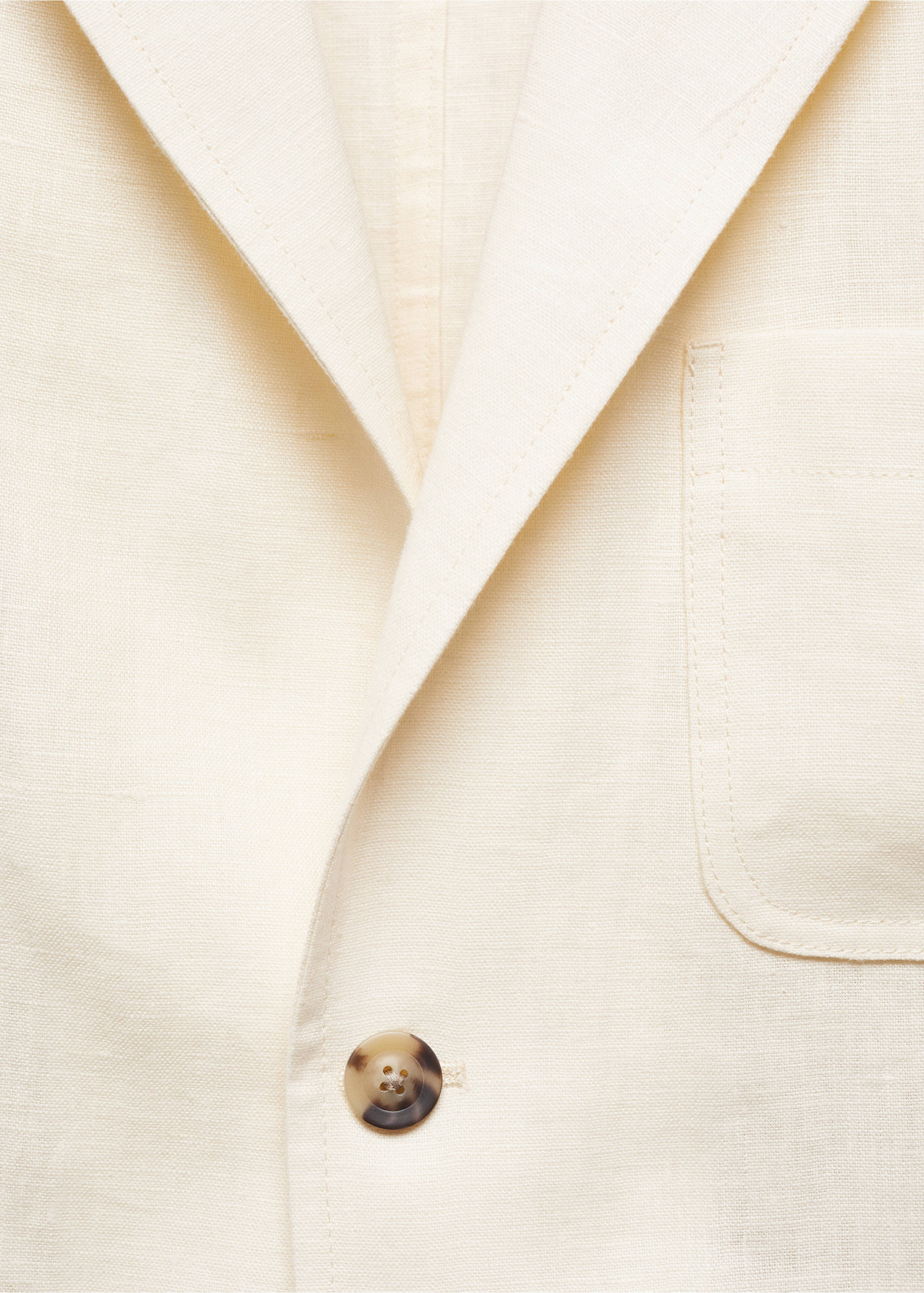 Americana 100% lino bolsillos relaxed fit - Detalle del artículo 8, Crudo. Ref: 67079224-00.