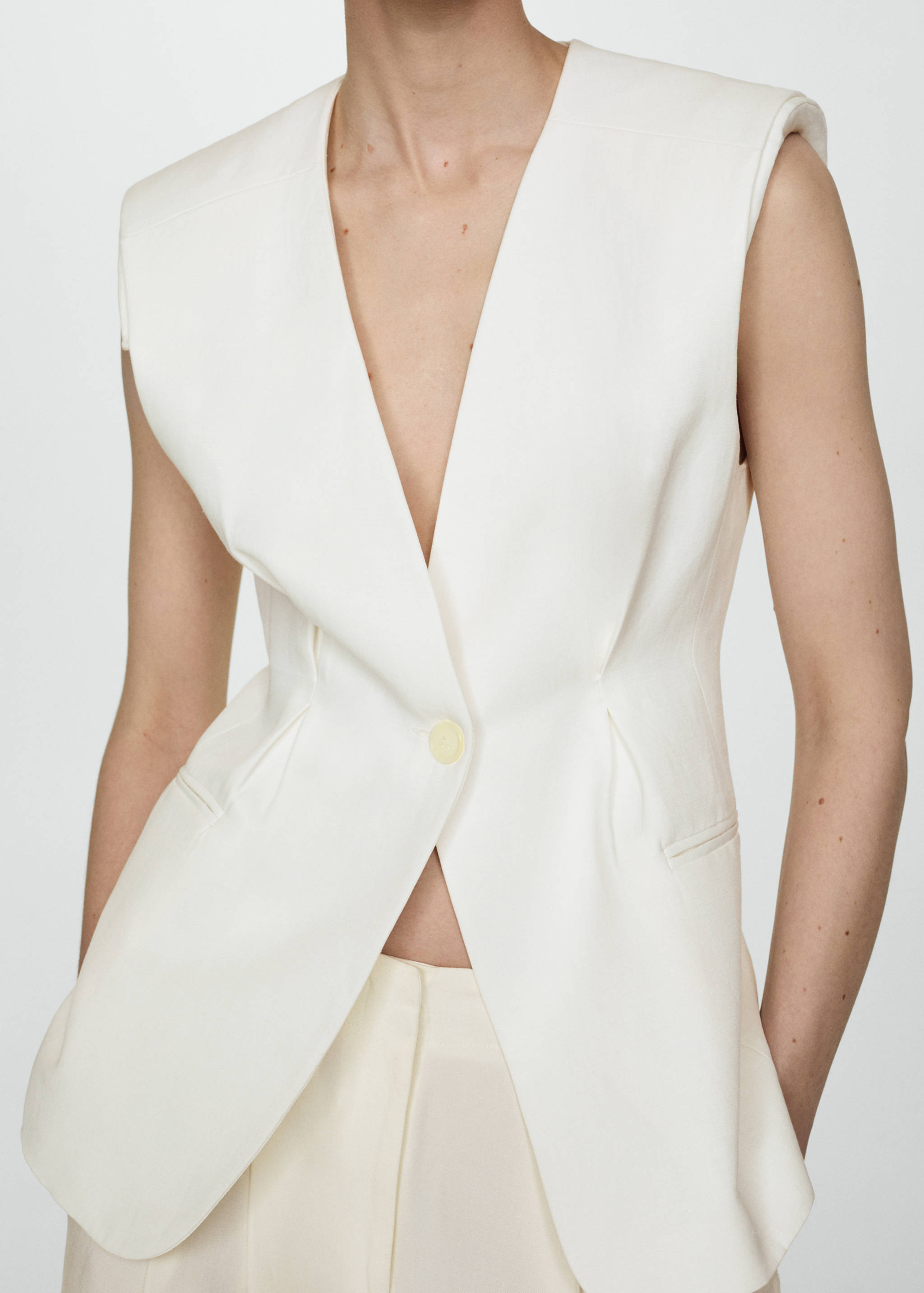 Gilet long bouton - Plan moyen