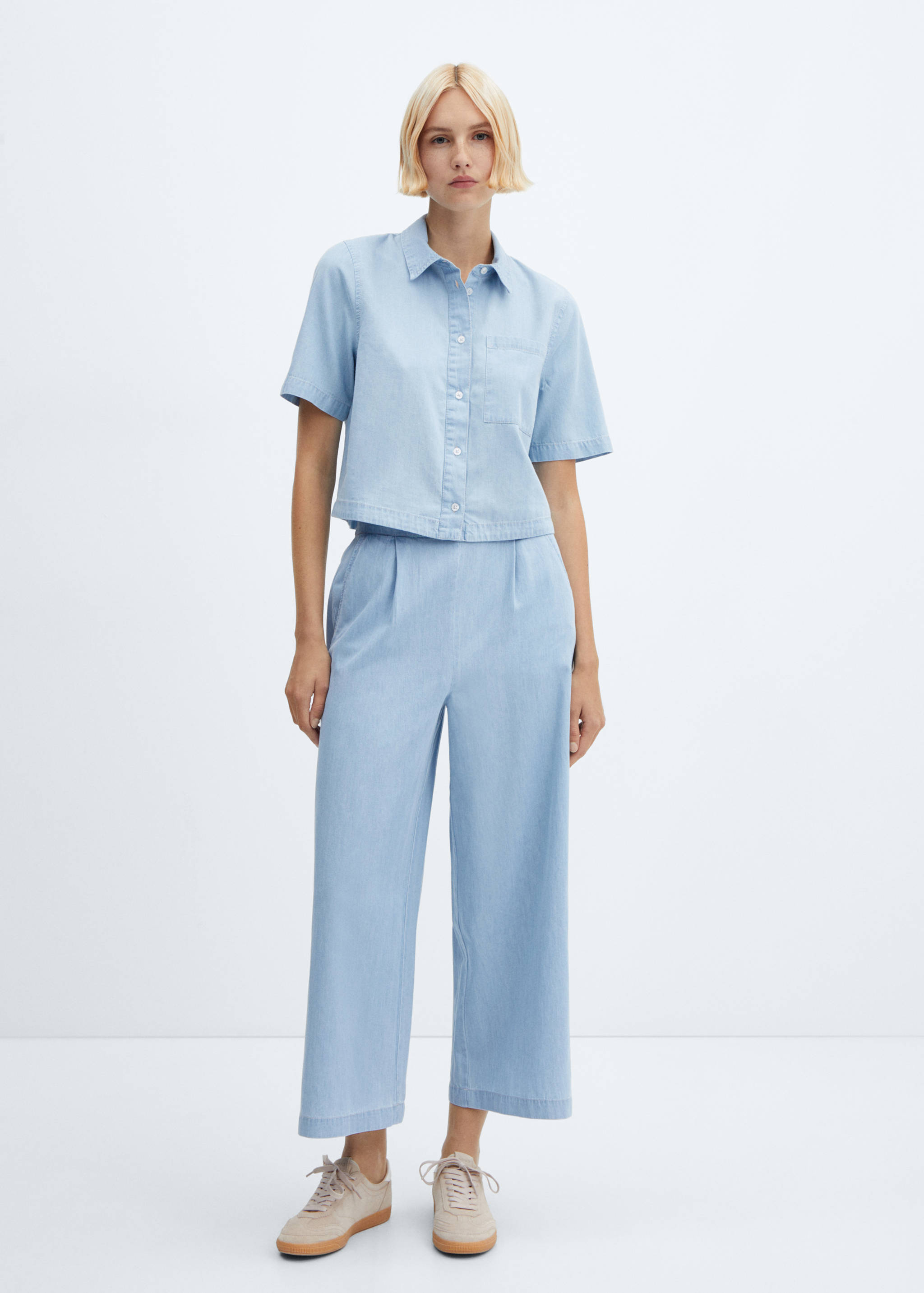 Pantalón culotte pinzas - Plano general