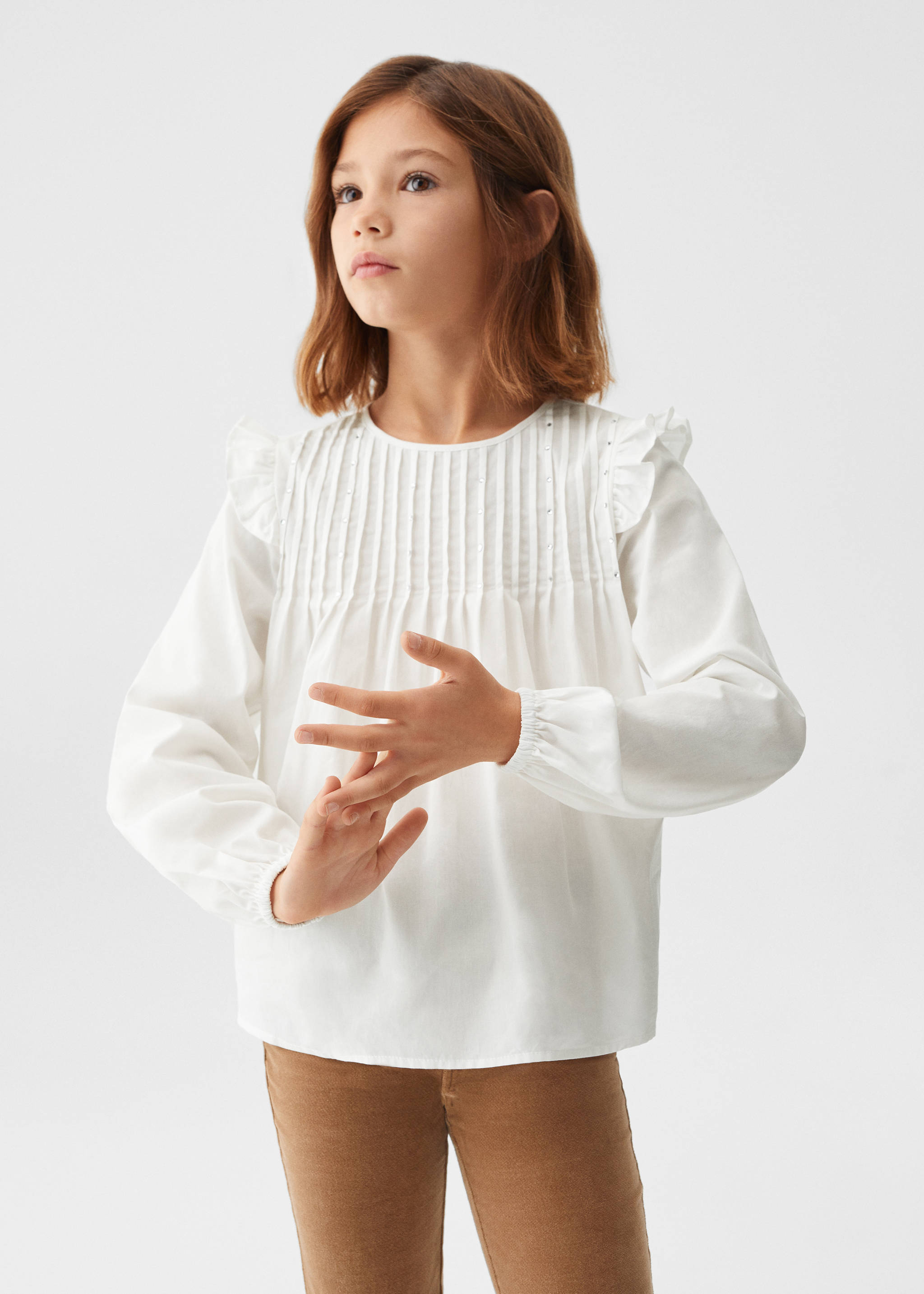 Blouse coton à volants - Plan moyen