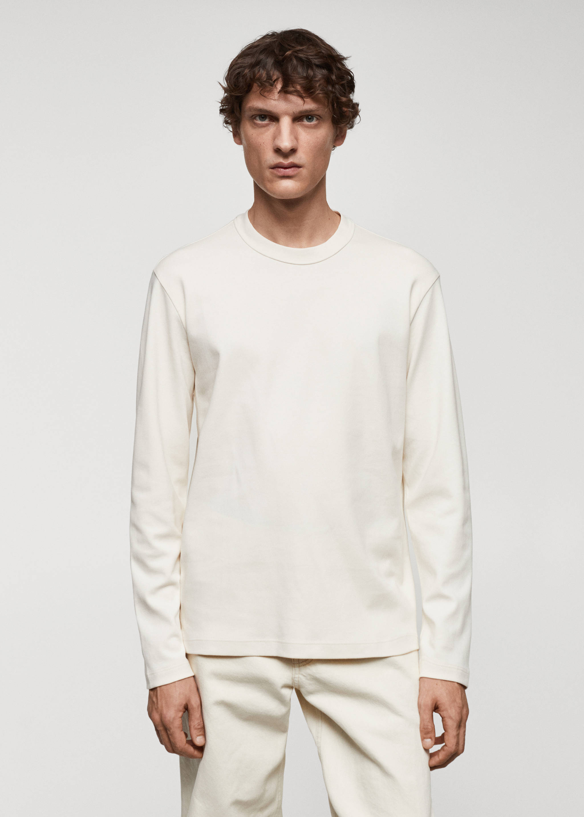 T-shirt 100 % coton manches longues - Plan moyen