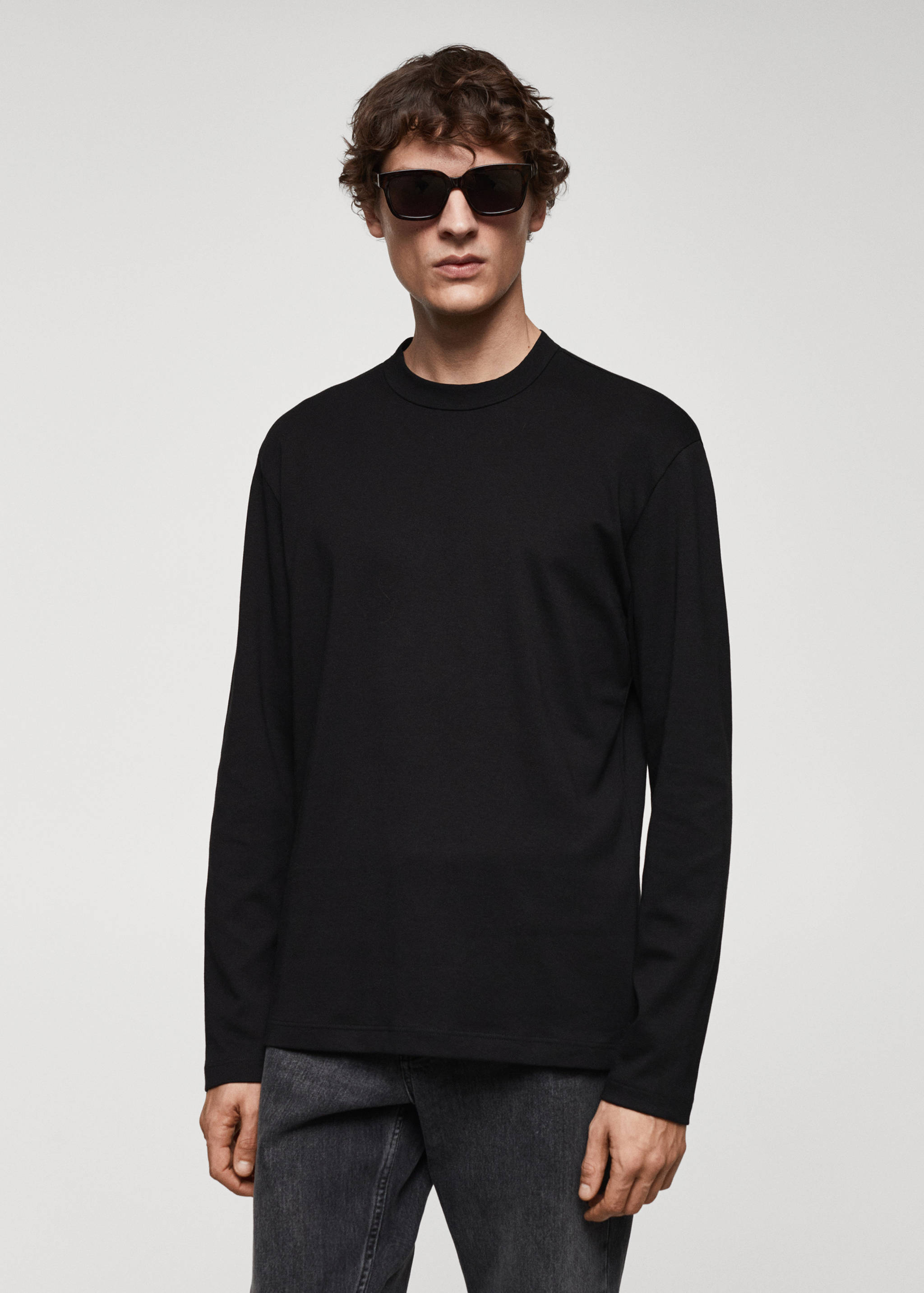 T-shirt 100 % coton manches longues - Plan moyen
