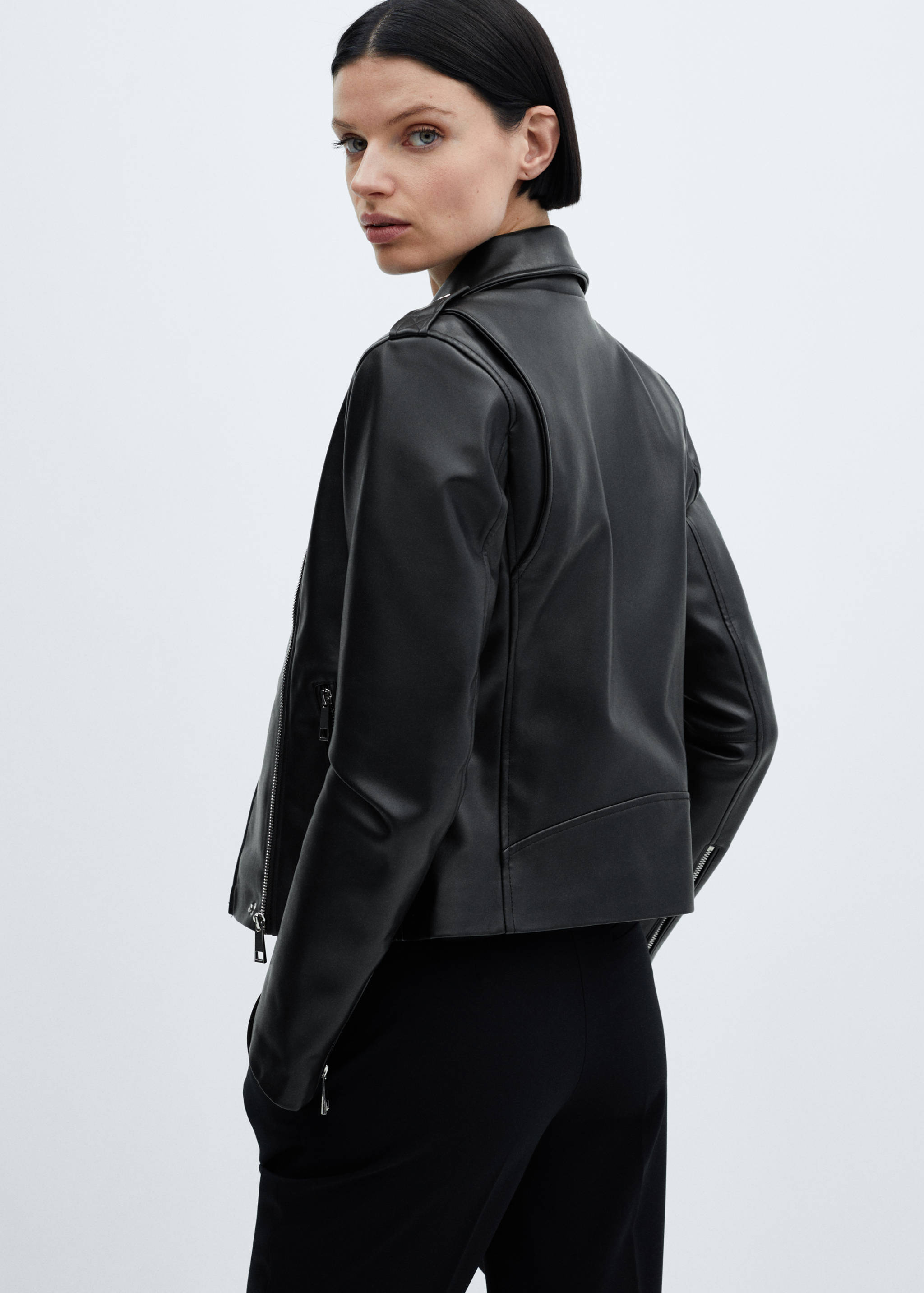 Cazadora biker efecto piel - Reverso del artículo