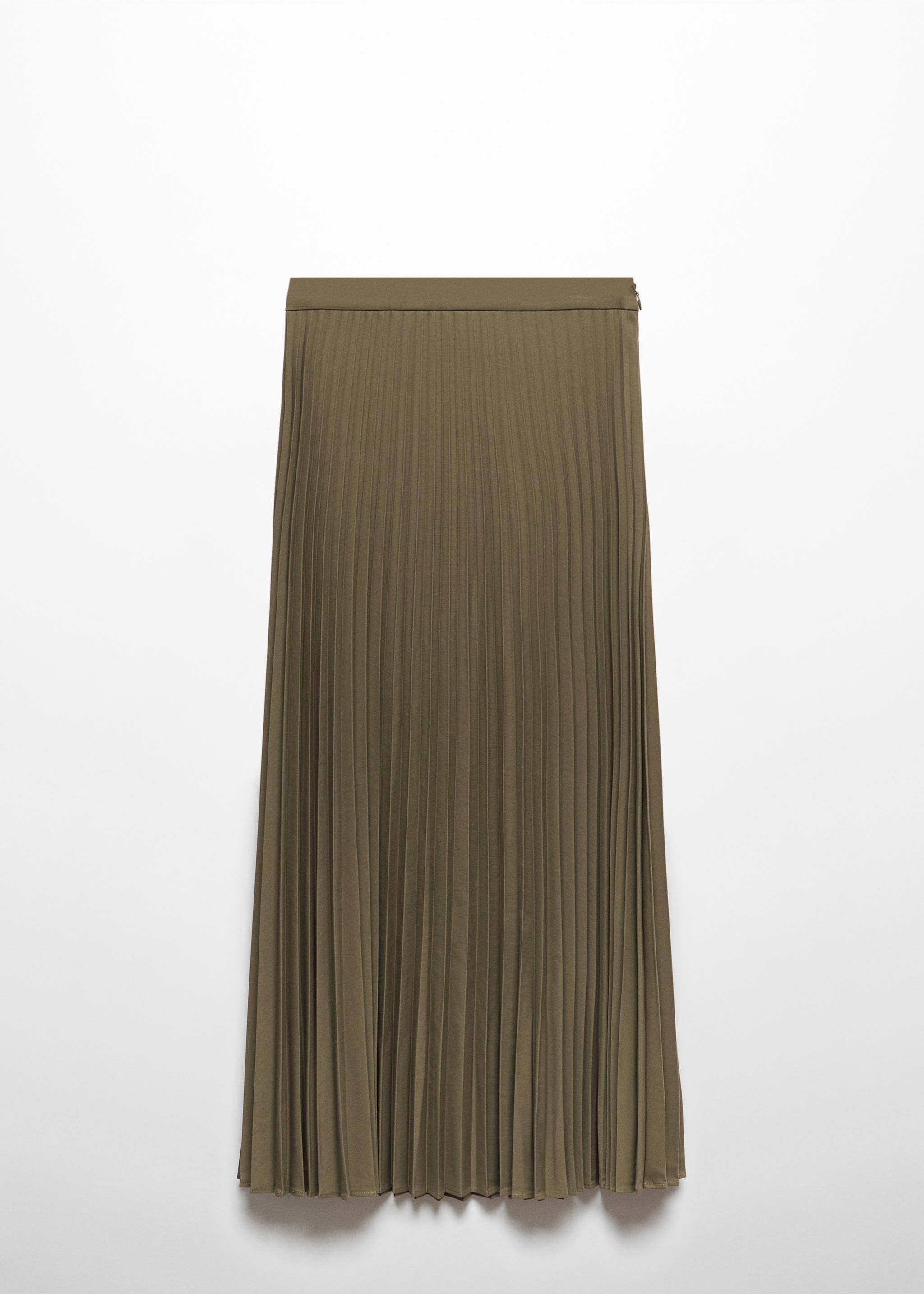 Pleated long skirt - Article without model, Green. Ref: 67080460-00.