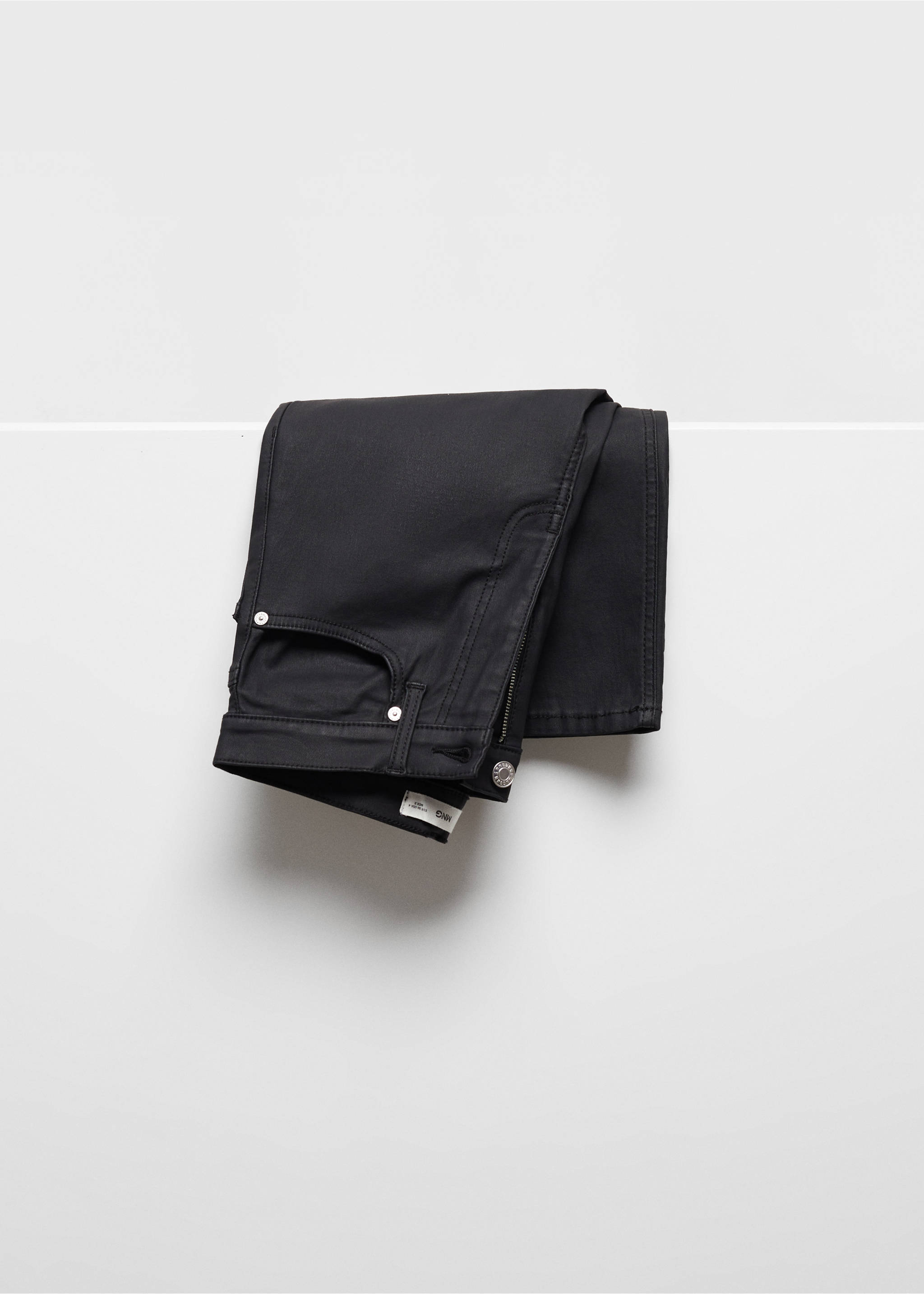 Claudia waxed slim-fit cropped jeans - Details of the article 8, Black. Ref: 67080469-00.