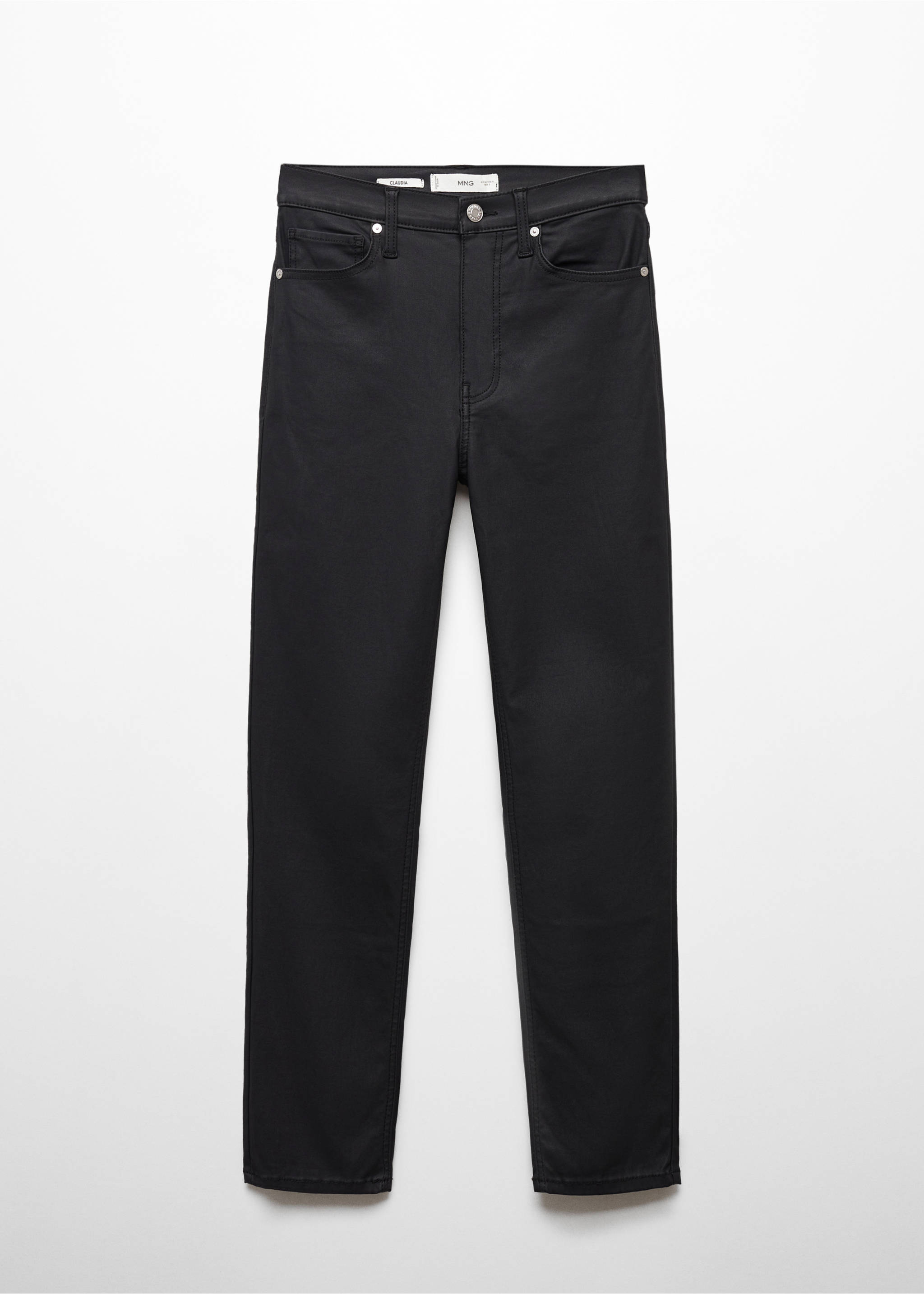 Claudia waxed slim-fit cropped jeans - Article without model, Black. Ref: 67080469-00.
