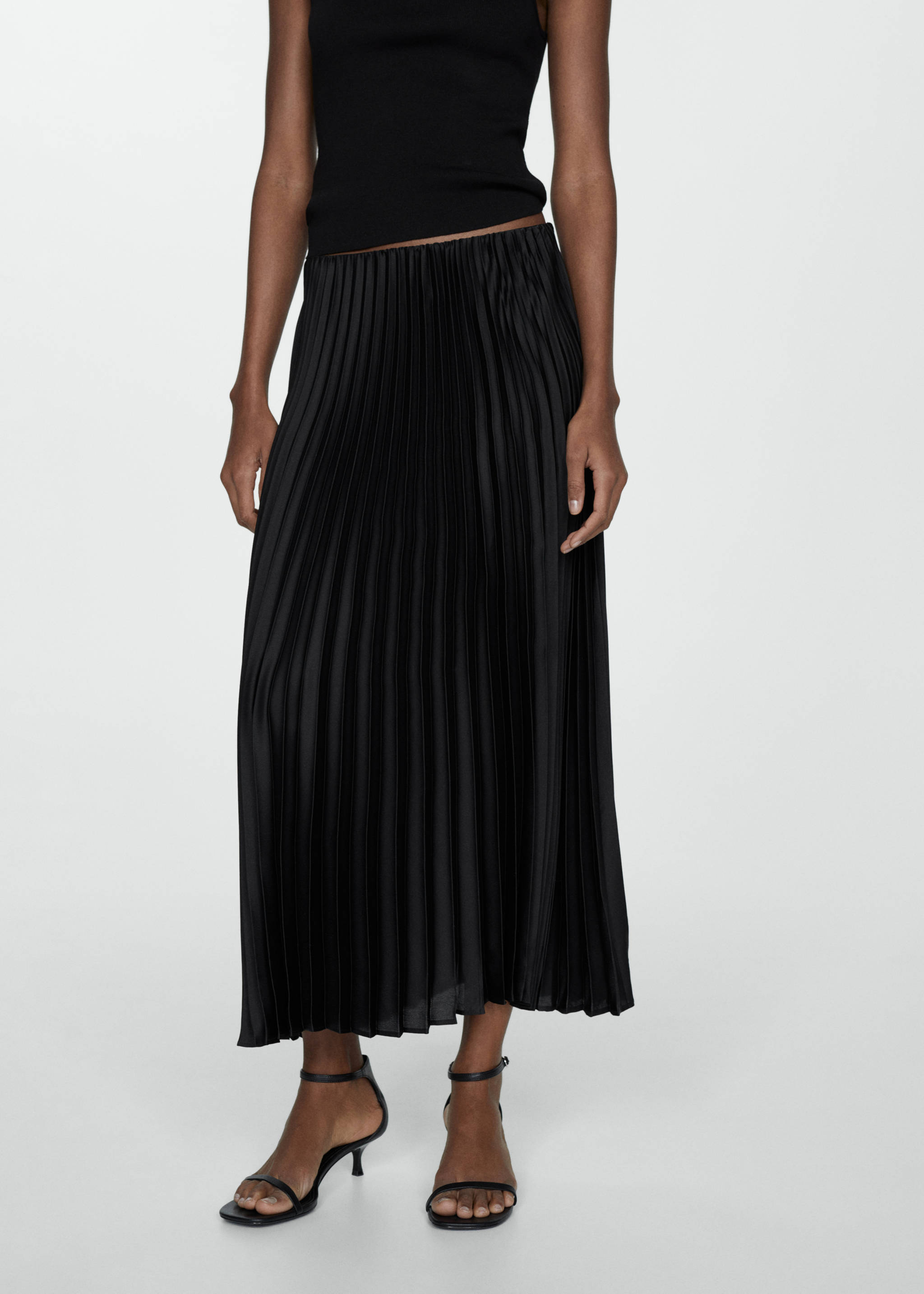 Satin pleated skirt - Medium plane
