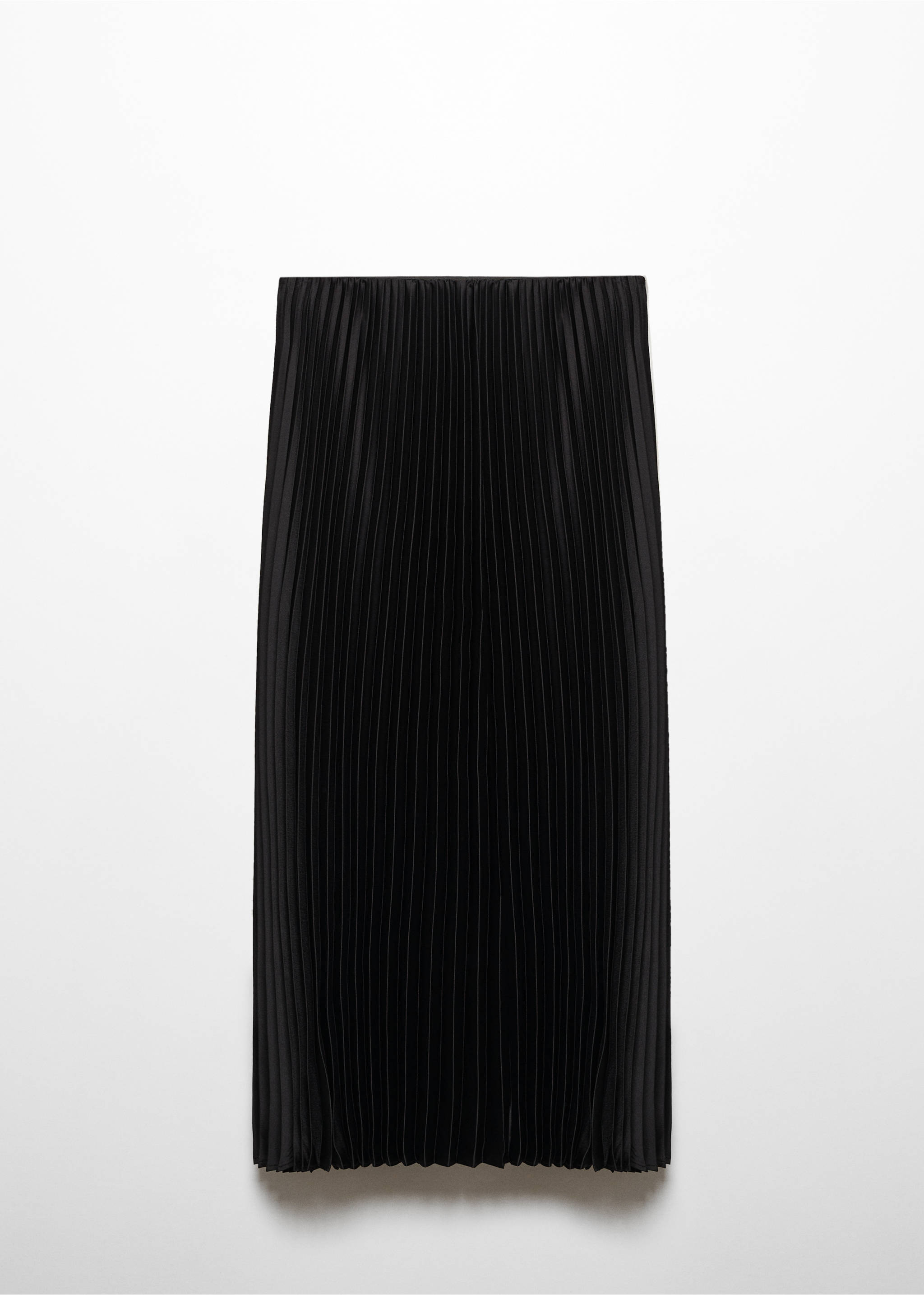 Satin pleated skirt - Article without model, Black. Ref: 67080470-00.
