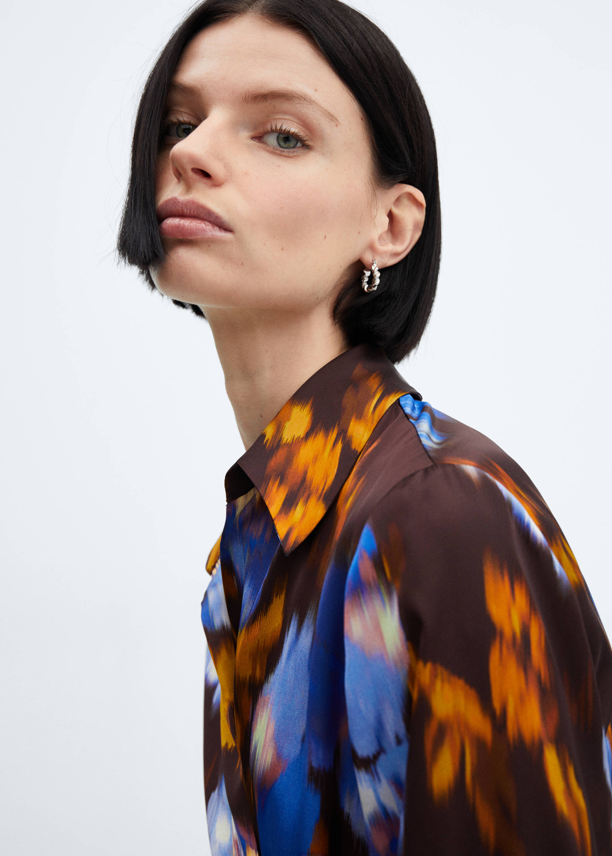 Vestido satinado estampado - Detalle del artículo 1