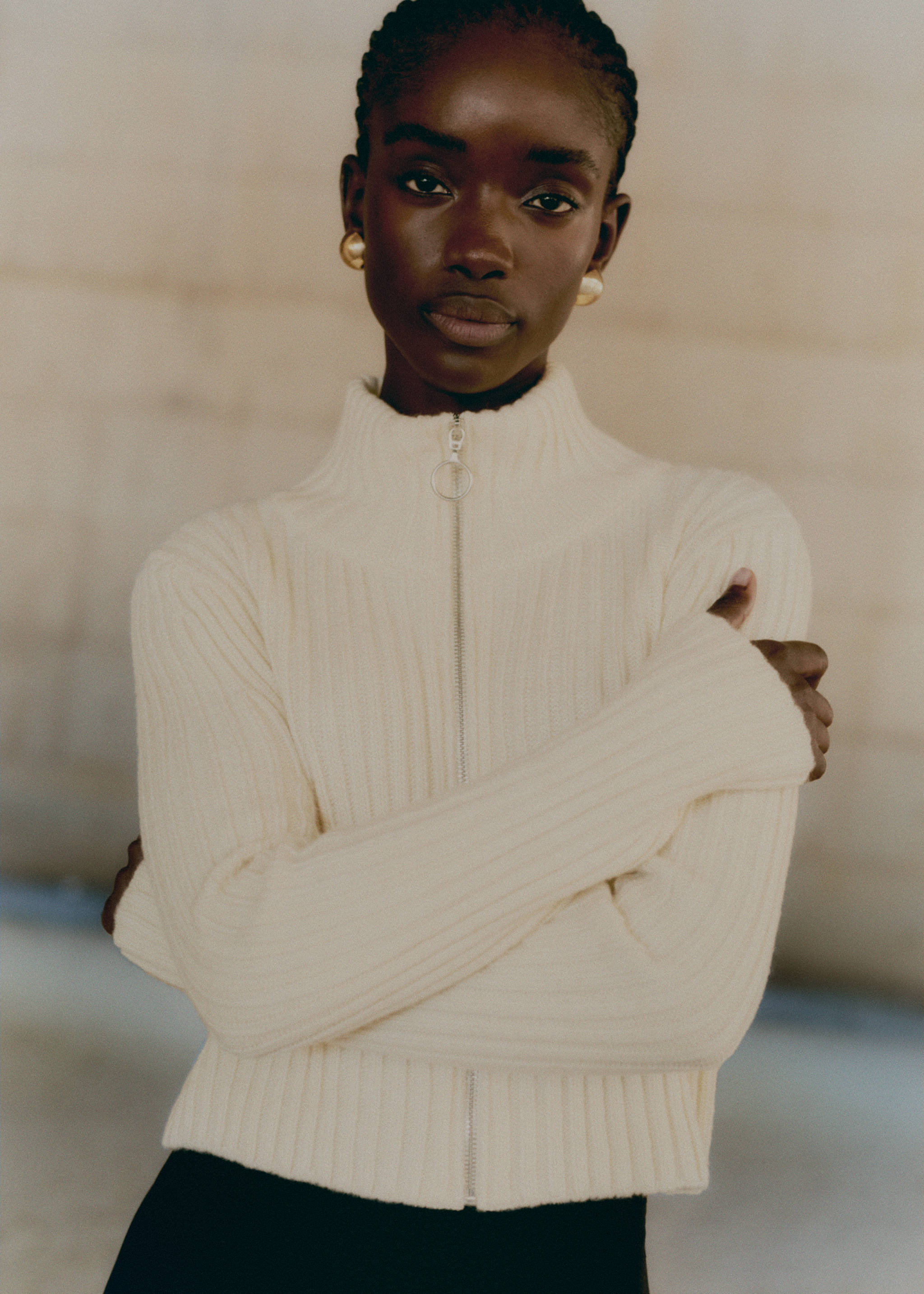 Zipper crop cardigan - Details of the article 7