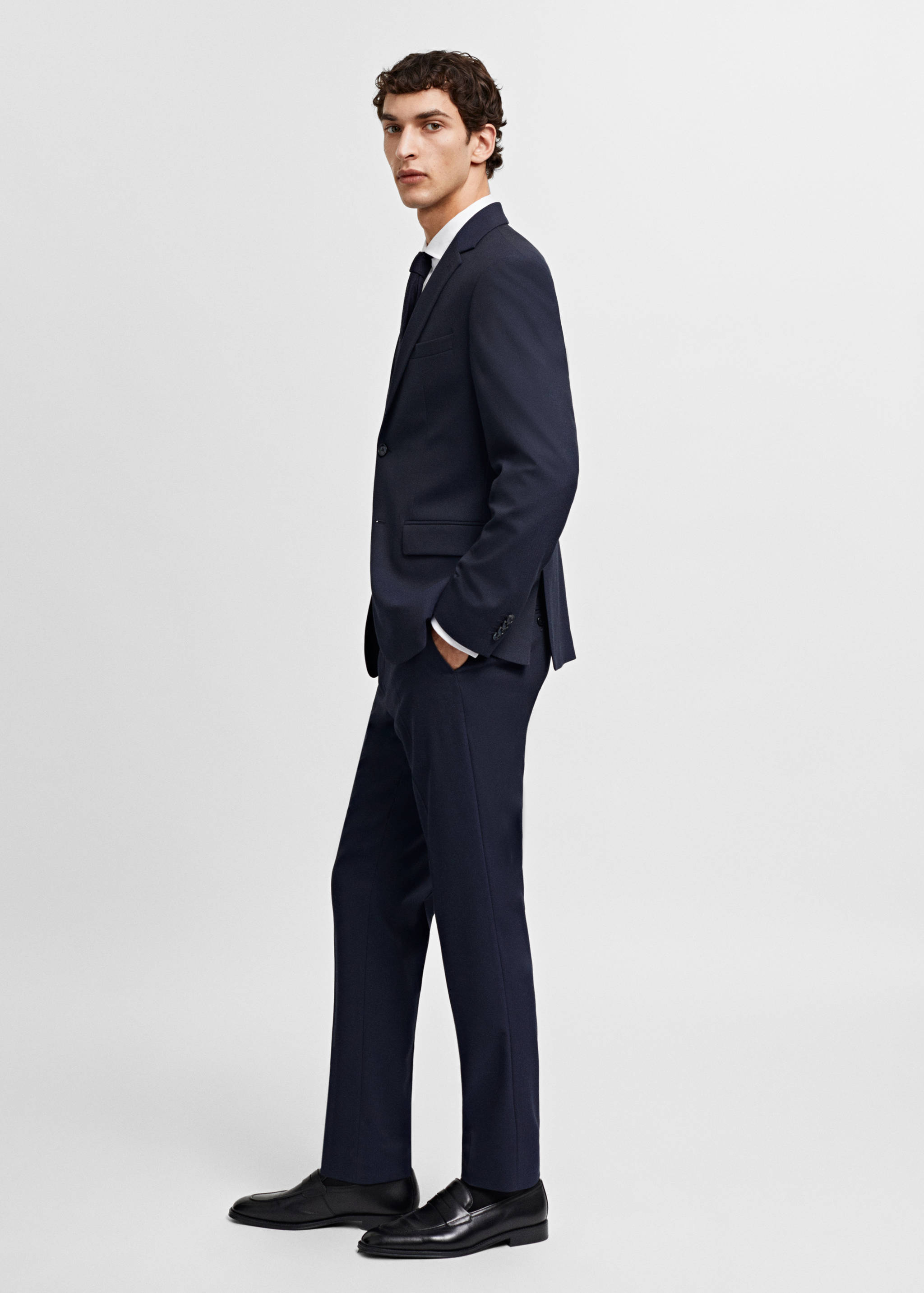 Stretch-fabric slim-fit suit jacket - Details of the article 4