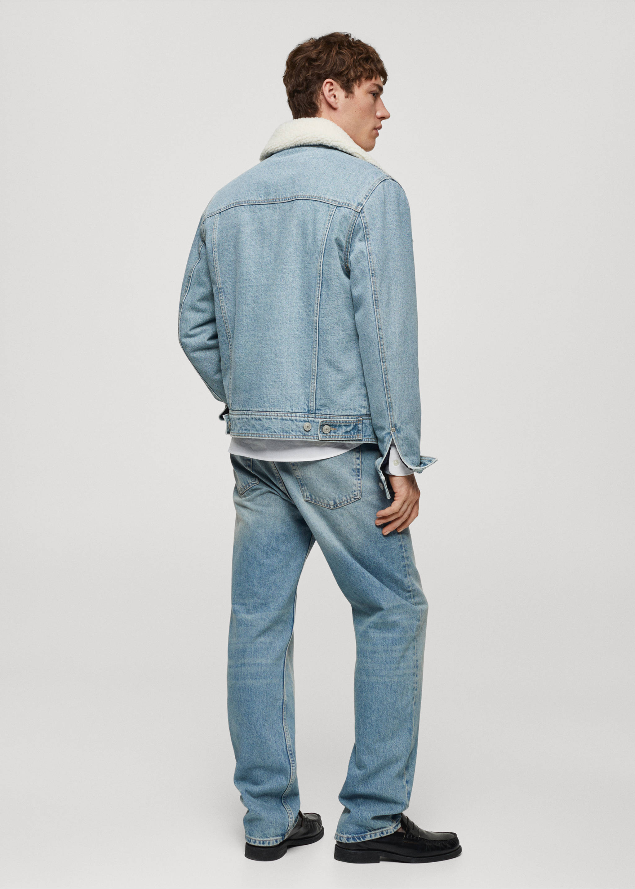 Chaqueta denim borreguito - Reverso del artículo, Azul medio vintage. Ref: 67080623-00.