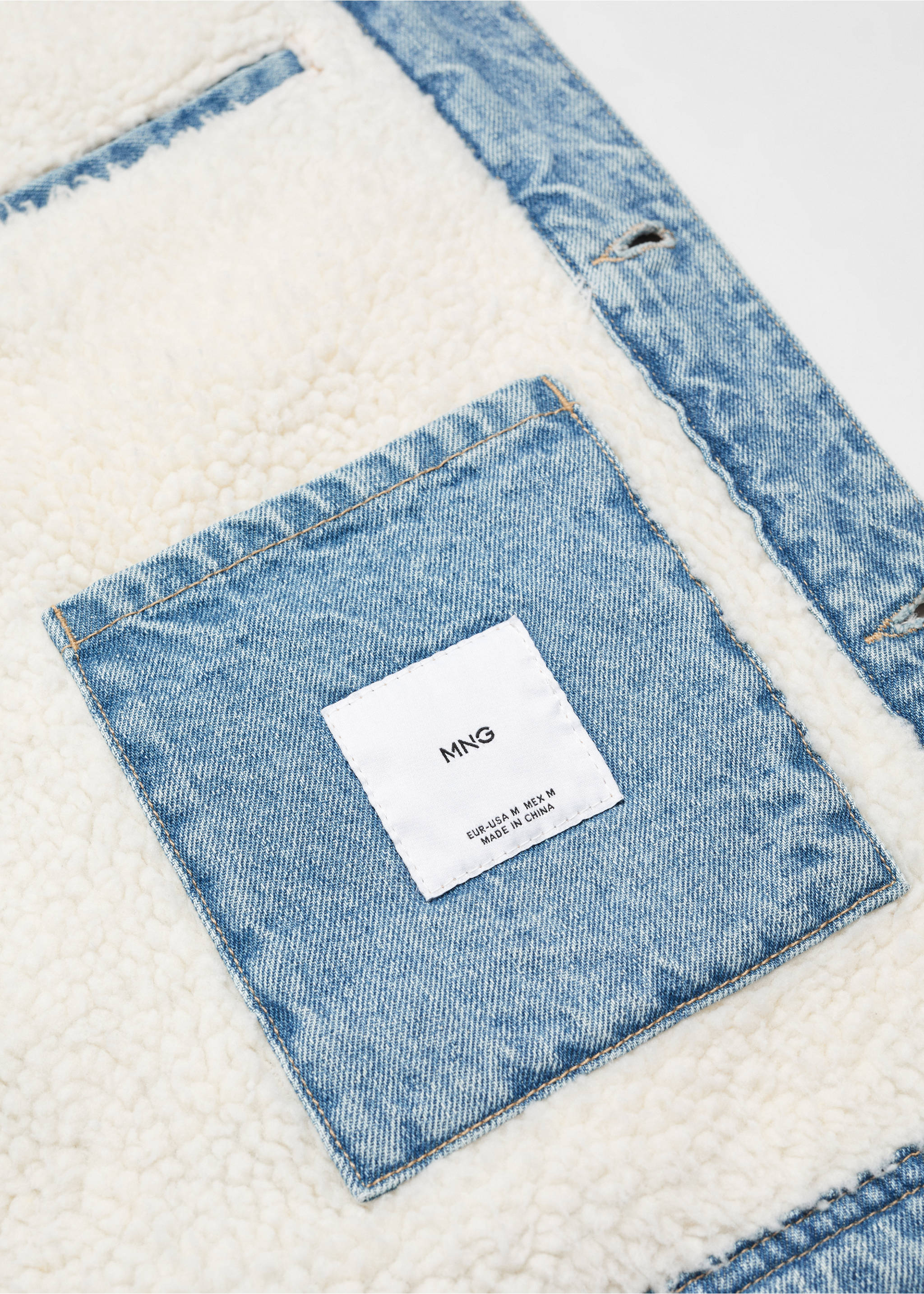 Chaqueta denim borreguito - Detalle del artículo 8, Azul medio vintage. Ref: 67080623-00.