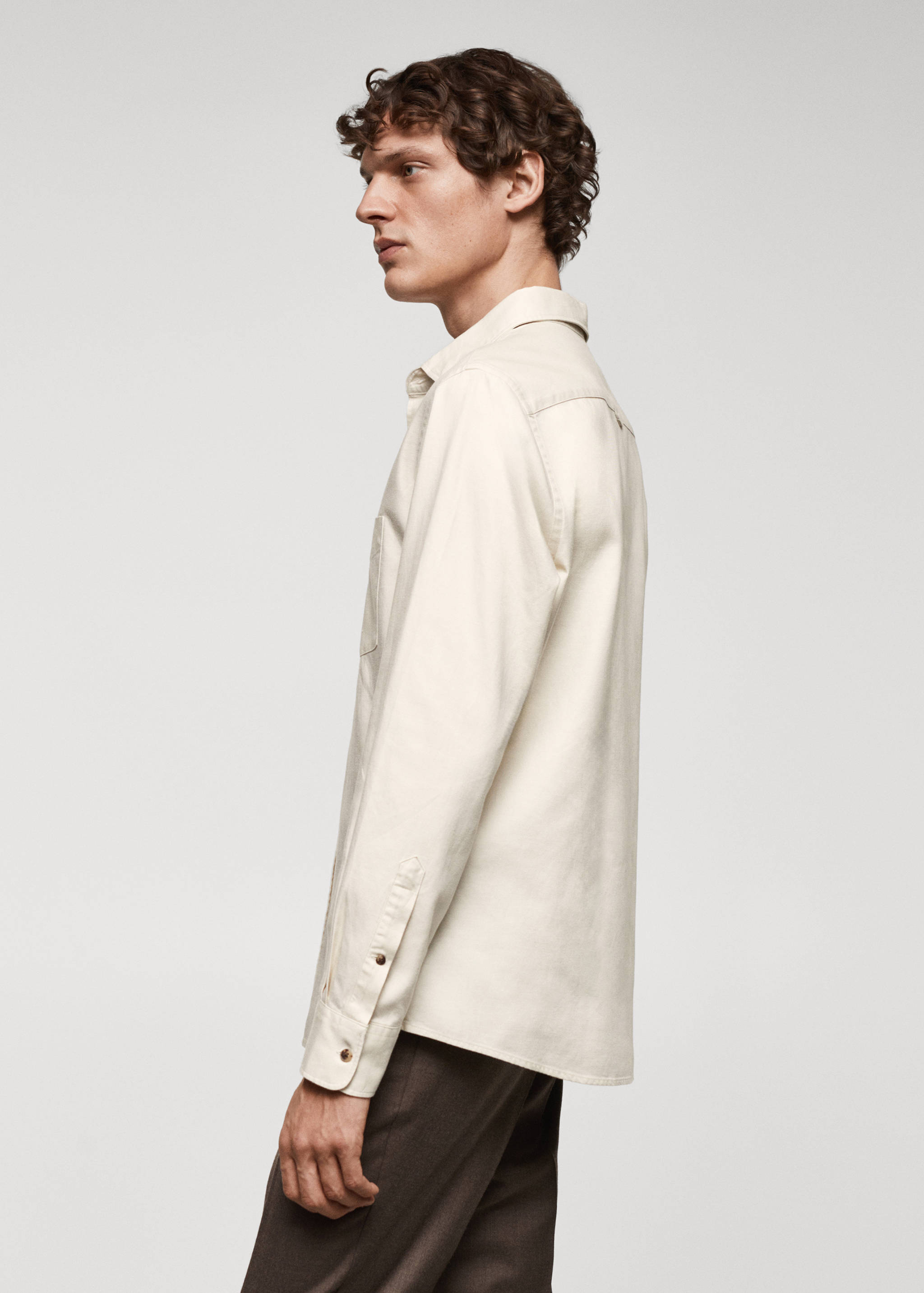 Brushed cotton twill shirt - Details of the article 2