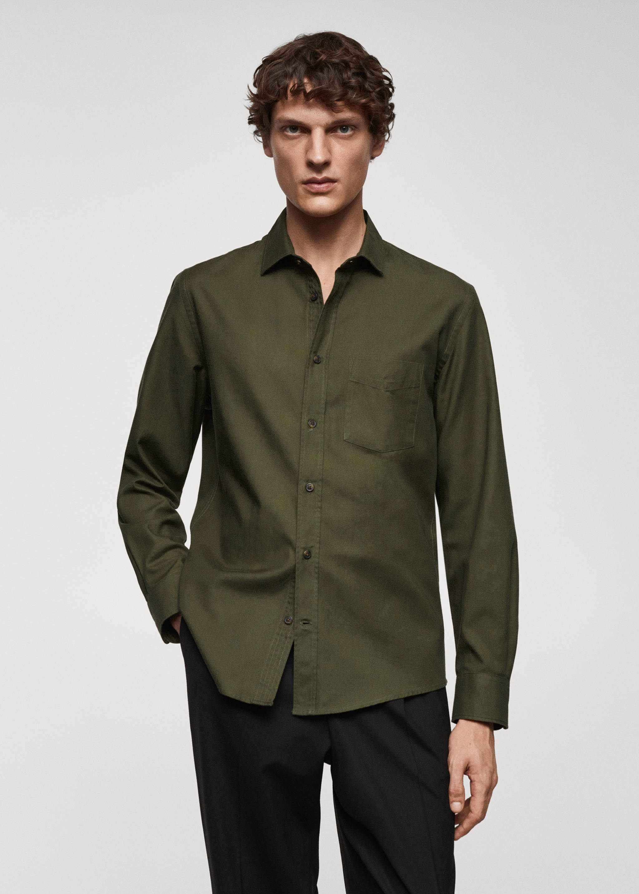 Brushed cotton twill shirt - Medium plane