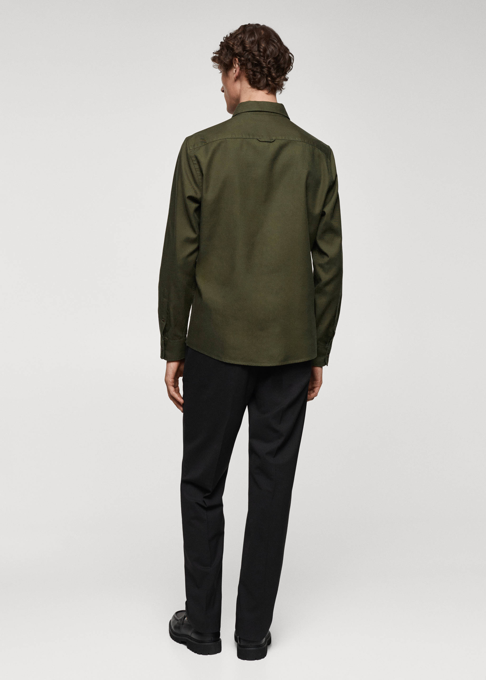 Brushed cotton twill shirt - Reverse of the article